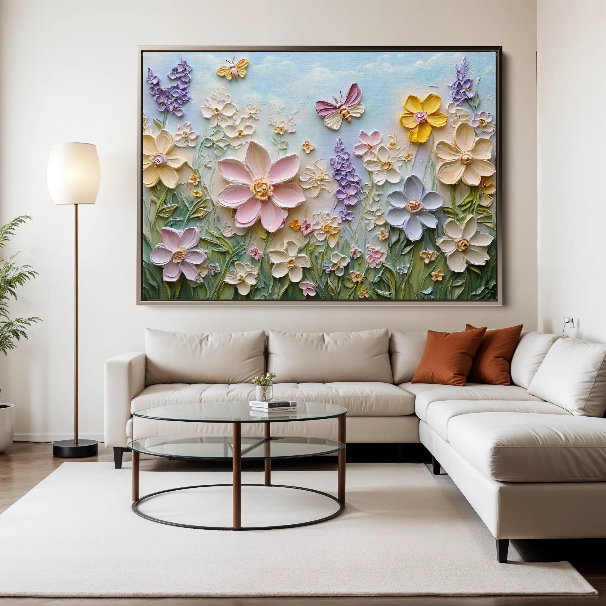 Floral Canvas Wall Art WAD980-F 90 x 60 cm / Stretched on hidden frame