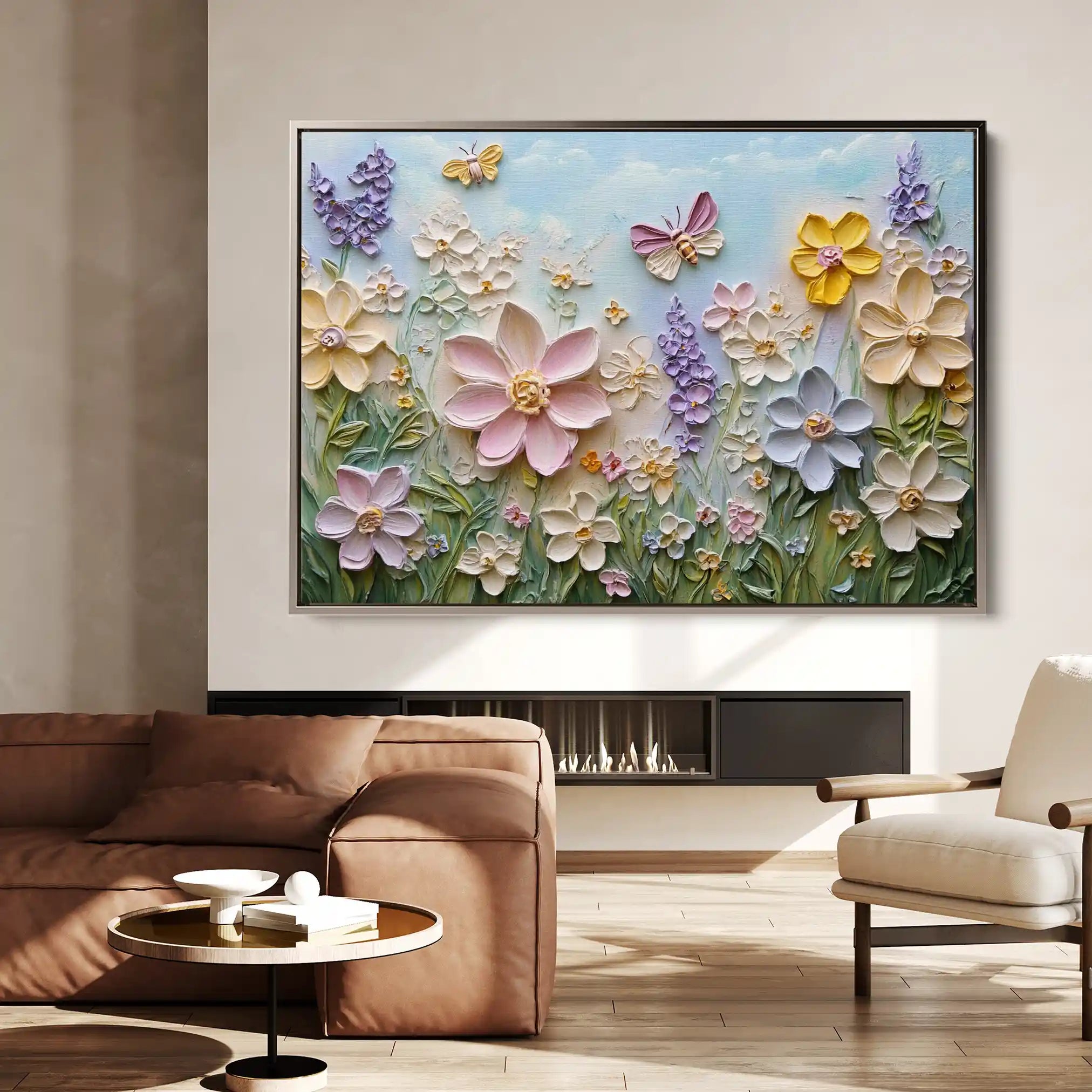 Floral Canvas Wall Art WAD980-F 90 x 60 cm / Stretched on hidden frame