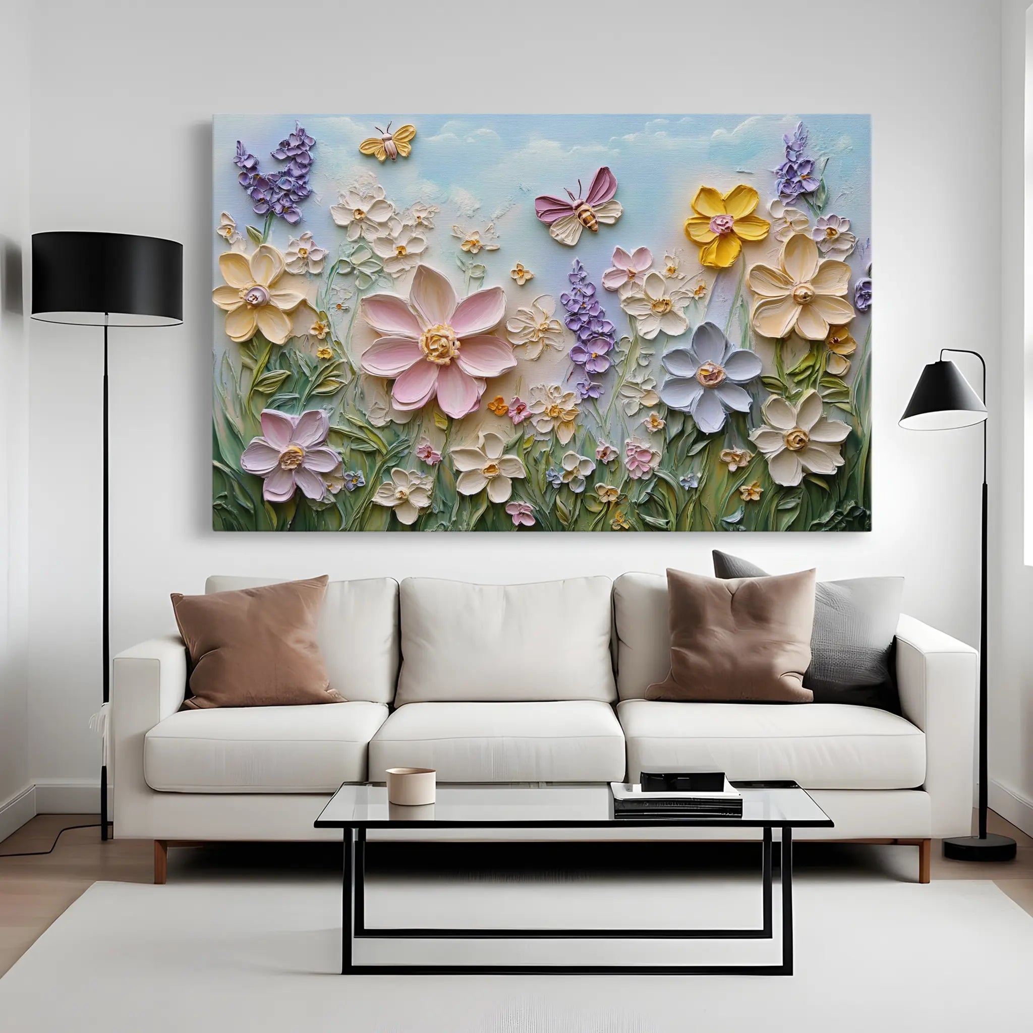 Floral Canvas Wall Art WAD980-F 90 x 60 cm / Stretched on hidden frame