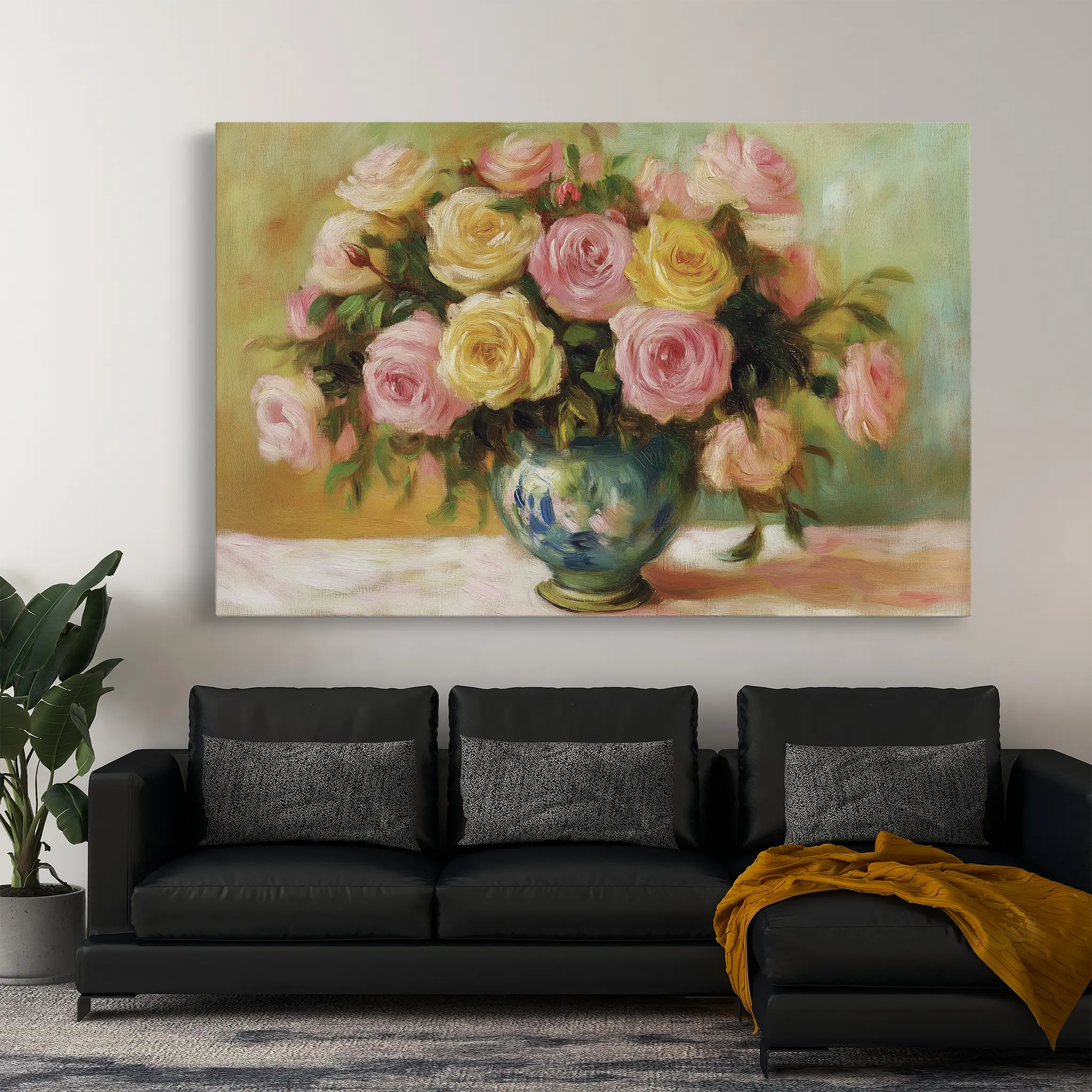 Floral Canvas Wall Art WAD983-F 90 x 60 cm / Stretched on hidden frame