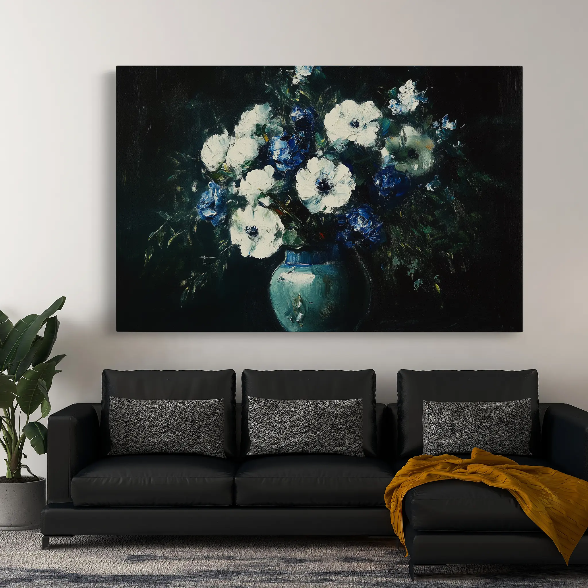 Floral Canvas Wall Art WAD985-F 90 x 60 cm / Stretched on hidden frame