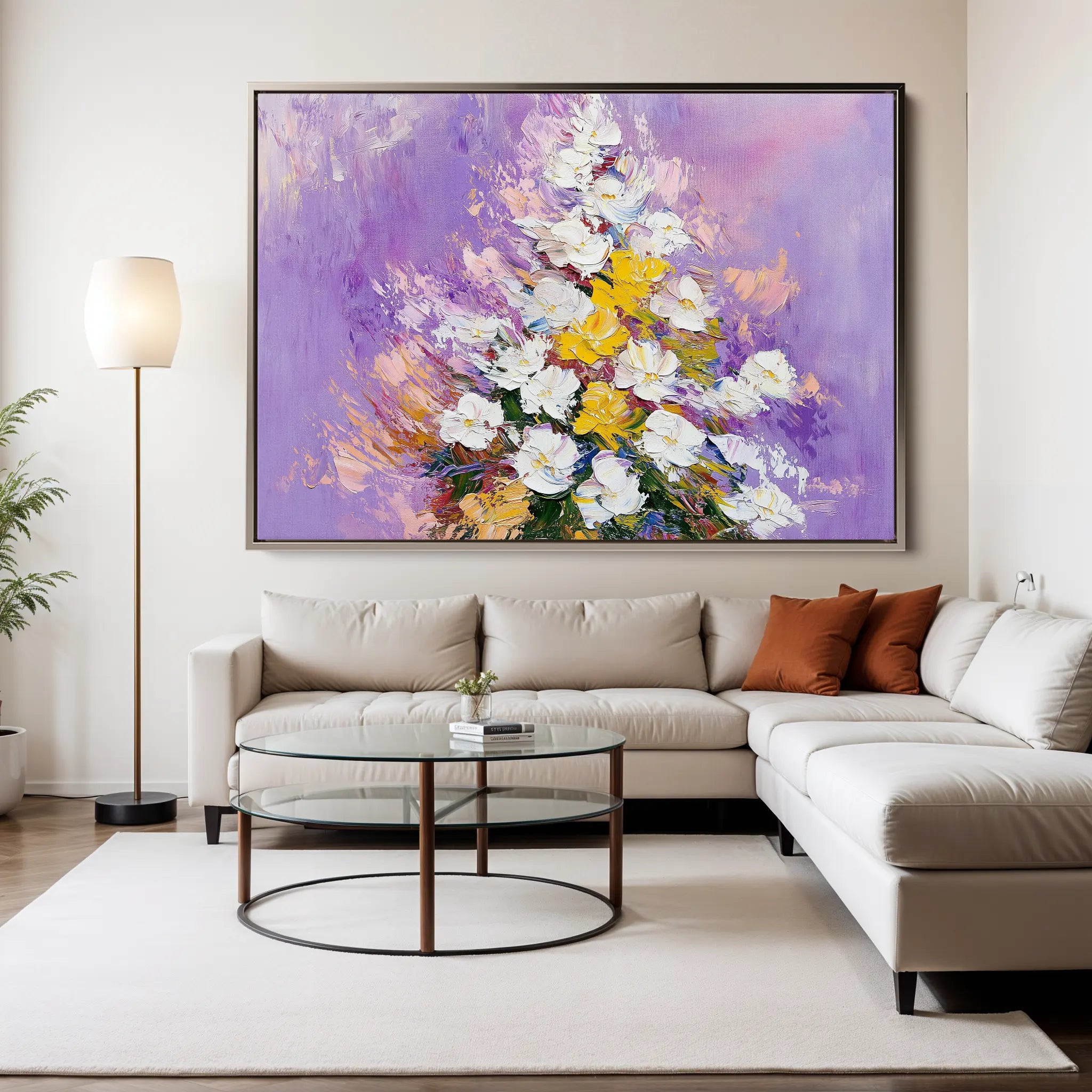 Floral Canvas Wall Art WAD986-F 90 x 60 cm / Stretched on hidden frame