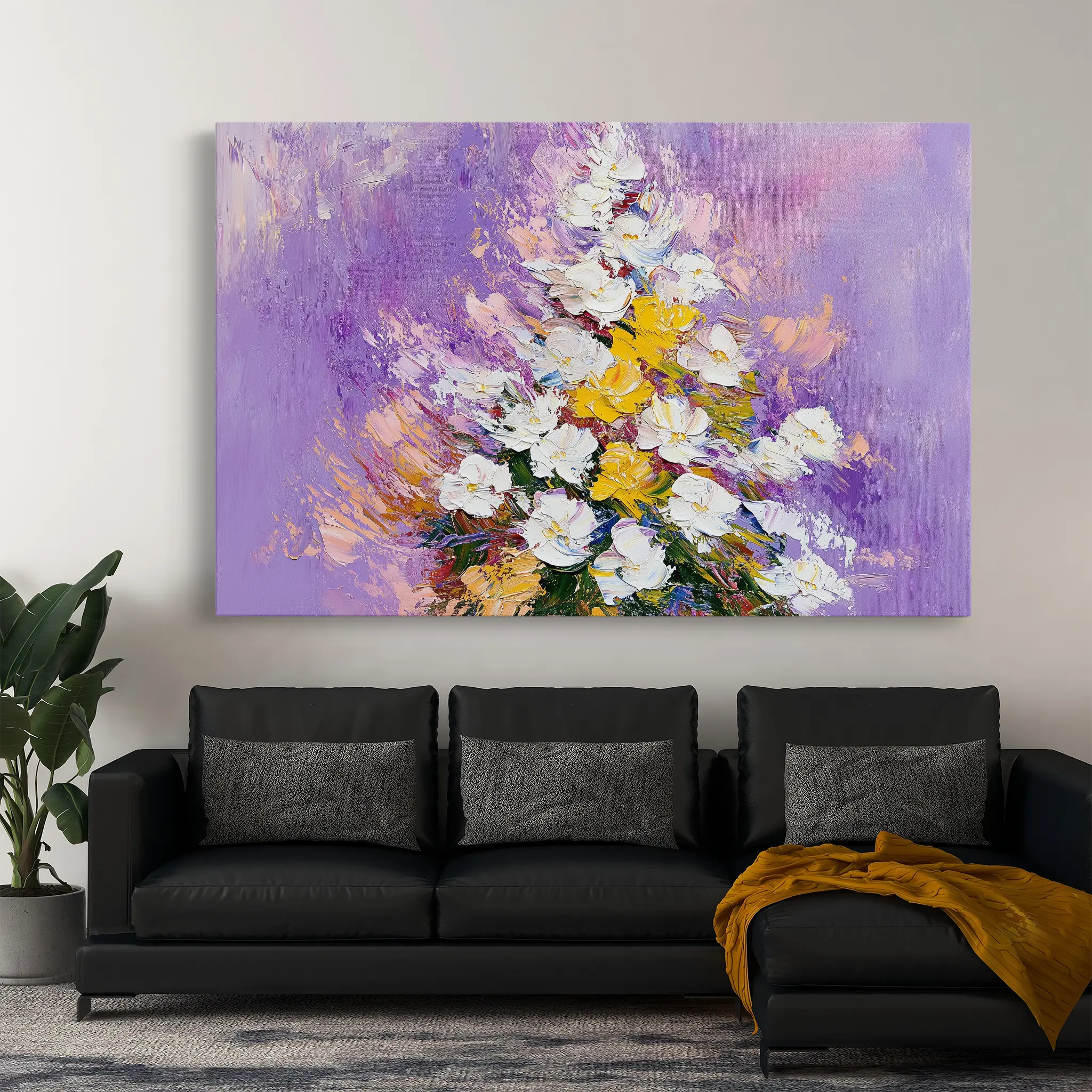 Floral Canvas Wall Art WAD986-F 90 x 60 cm / Stretched on hidden frame