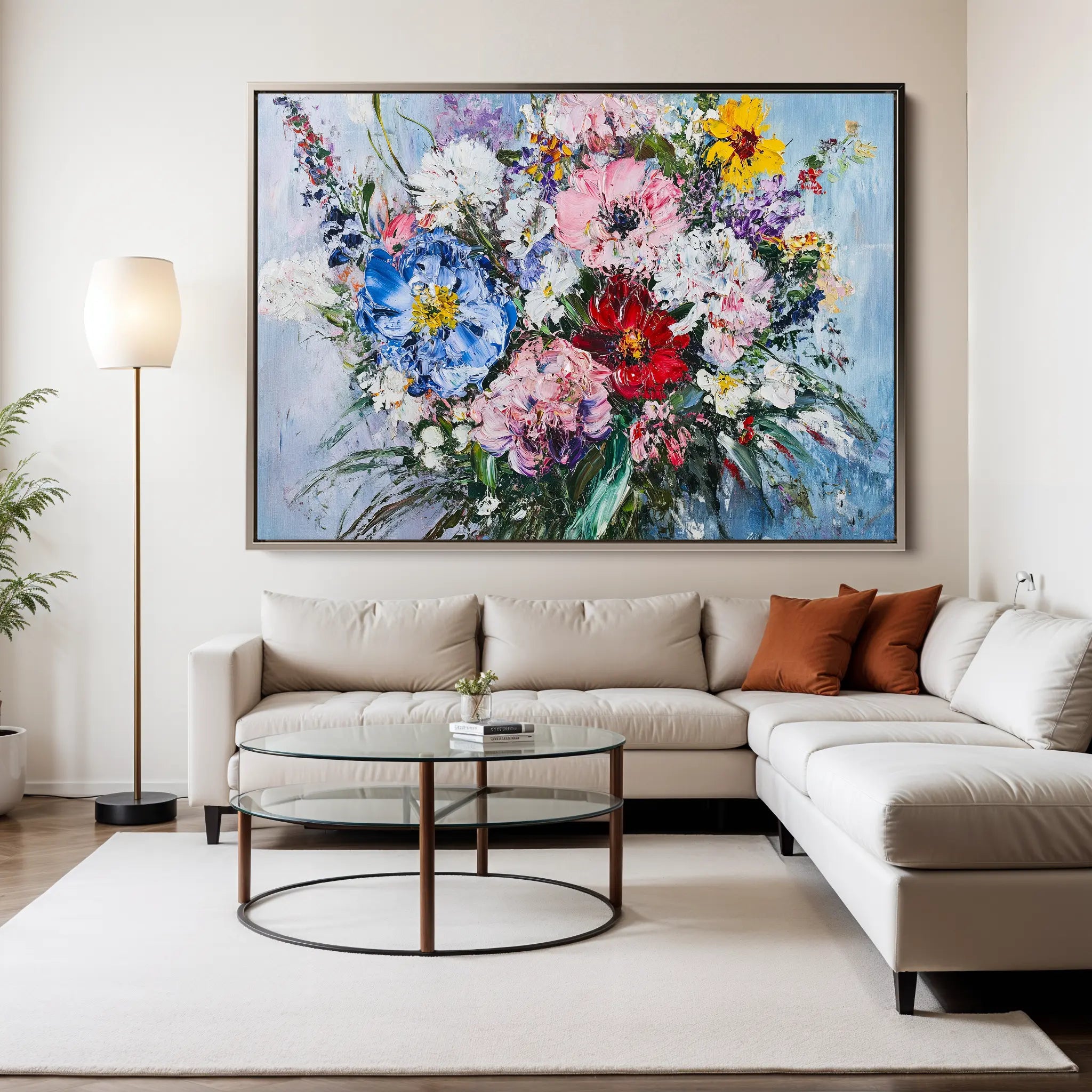 Floral Canvas Wall Art WAD987-F 90 x 60 cm / Stretched on hidden frame