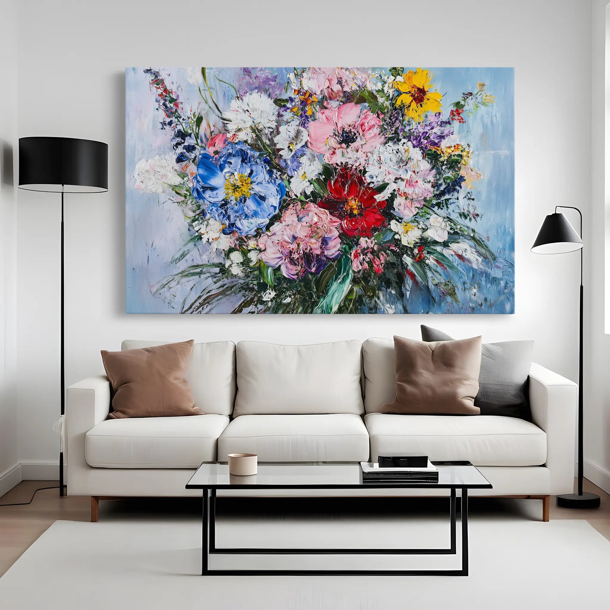 Floral Canvas Wall Art WAD987-F 90 x 60 cm / Stretched on hidden frame