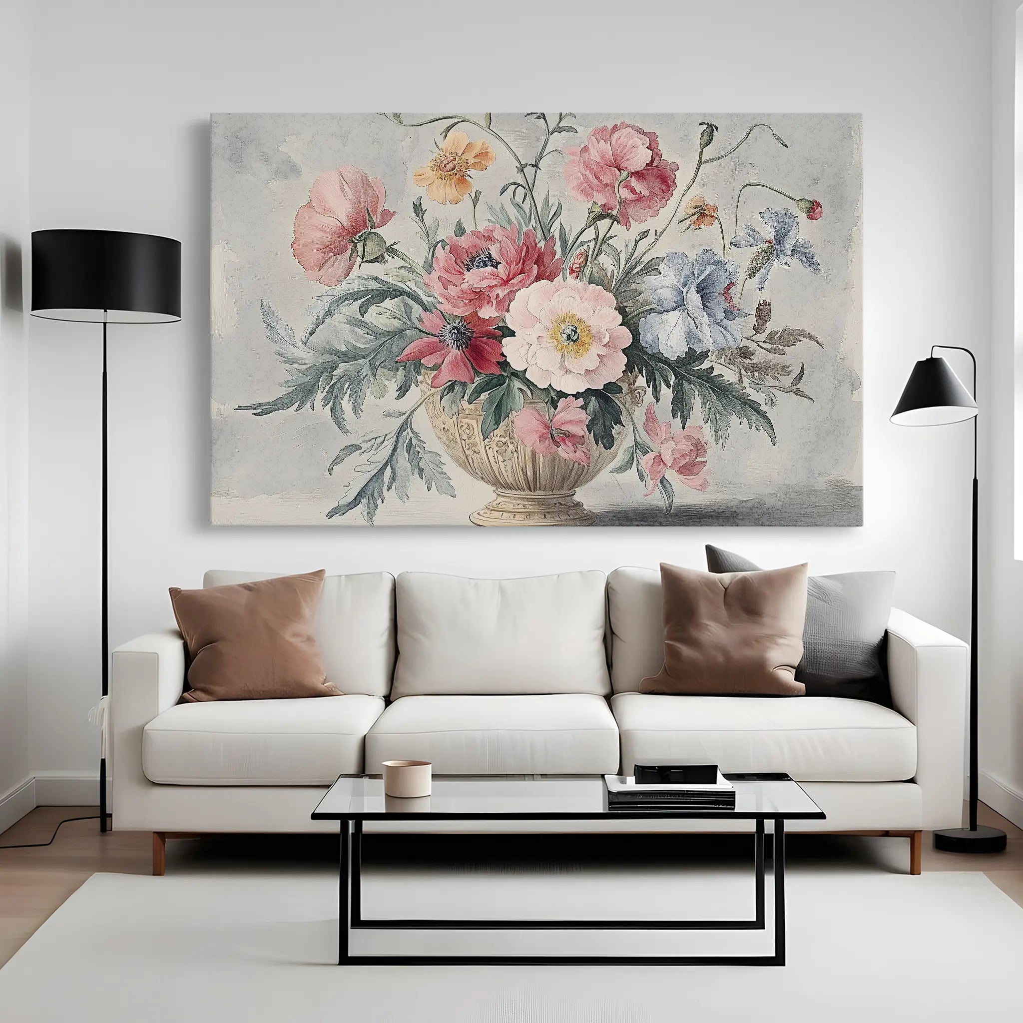 Floral Canvas Wall Art WAD988-F 90 x 60 cm / Stretched on hidden frame