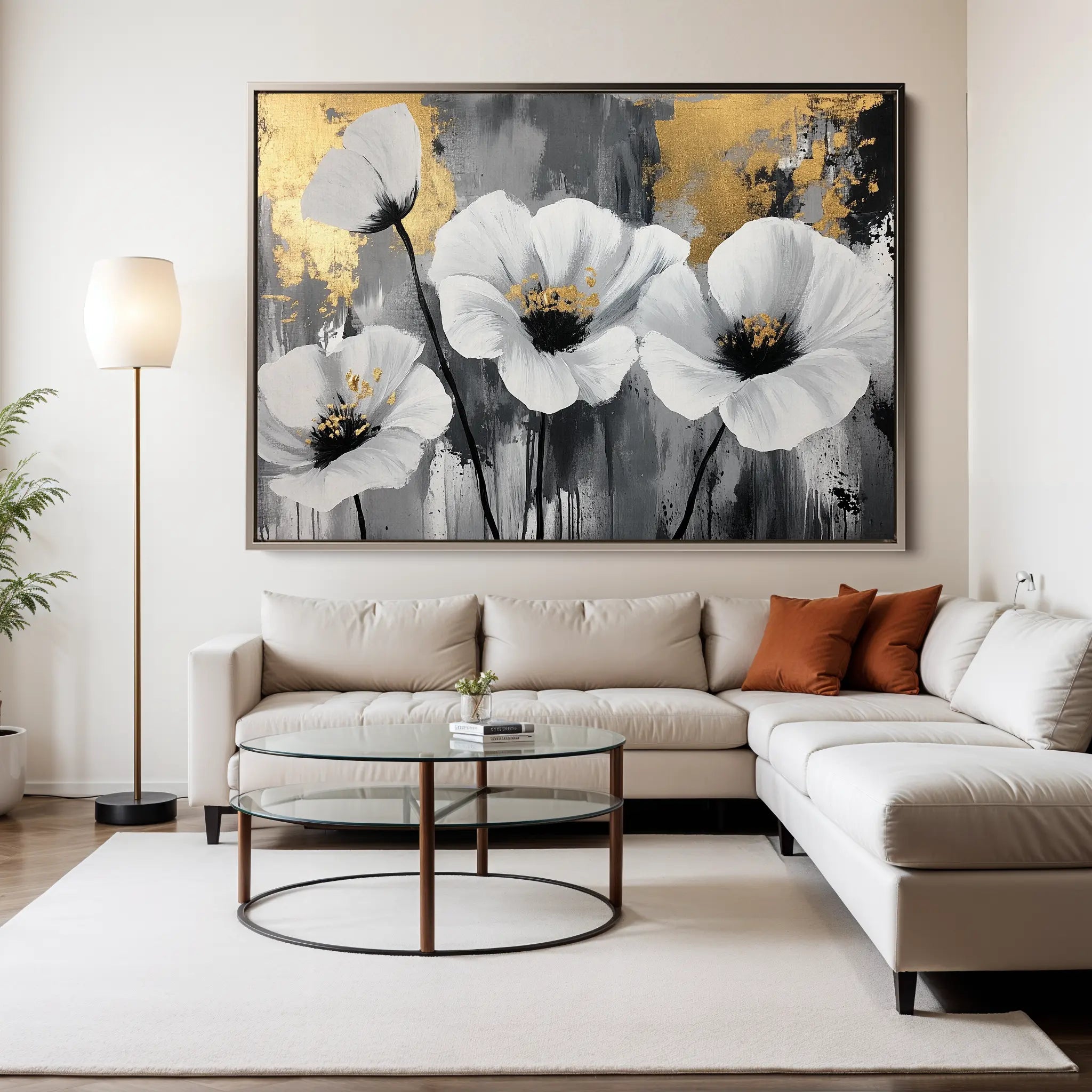 Floral Canvas Wall Art WAD993-F 90 x 60 cm / Stretched on hidden frame