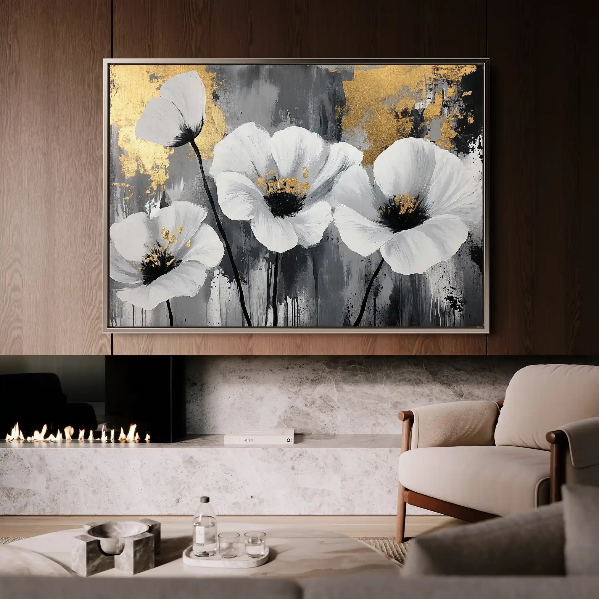 Floral Canvas Wall Art WAD993-F 90 x 60 cm / Stretched on hidden frame