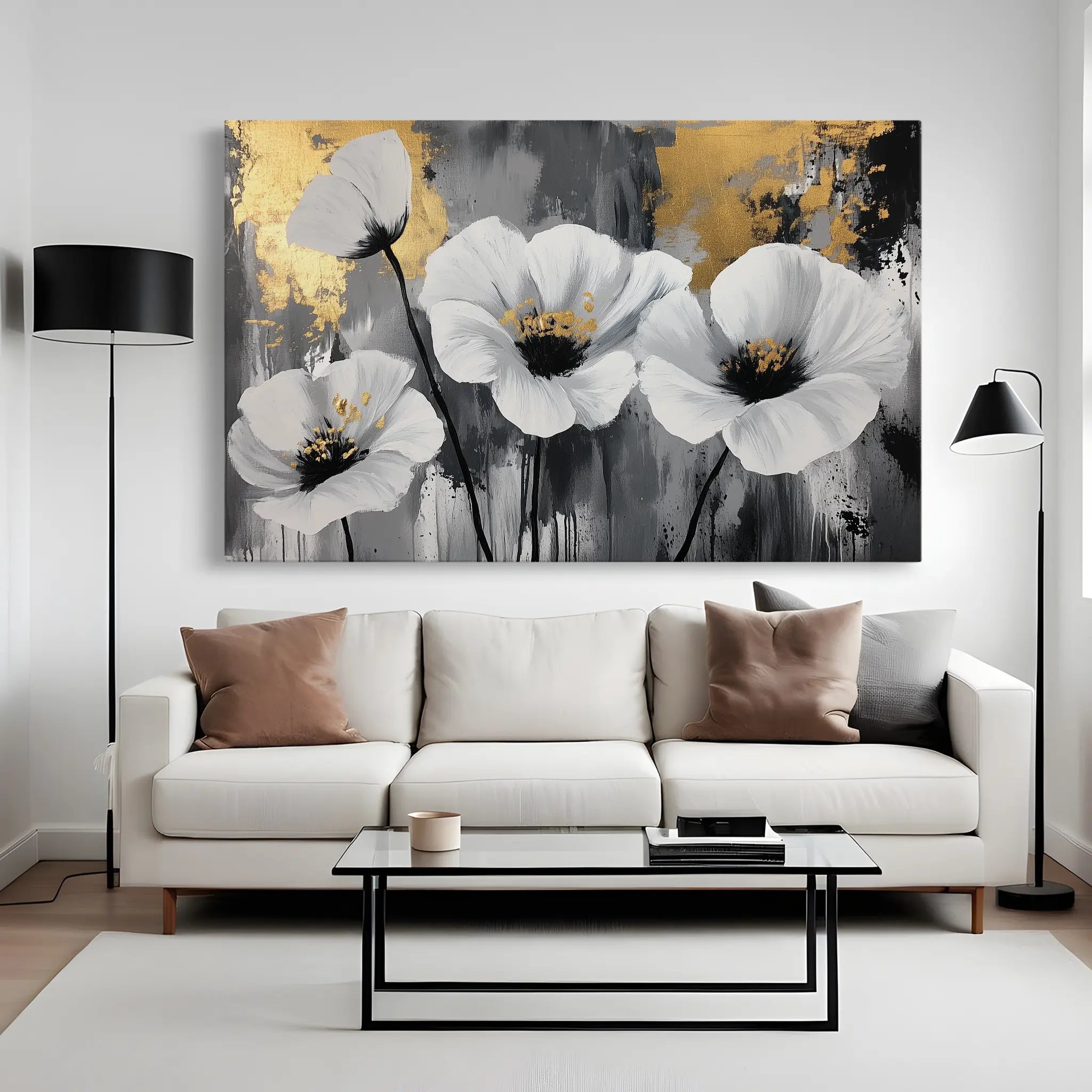 Floral Canvas Wall Art WAD993-F 90 x 60 cm / Stretched on hidden frame