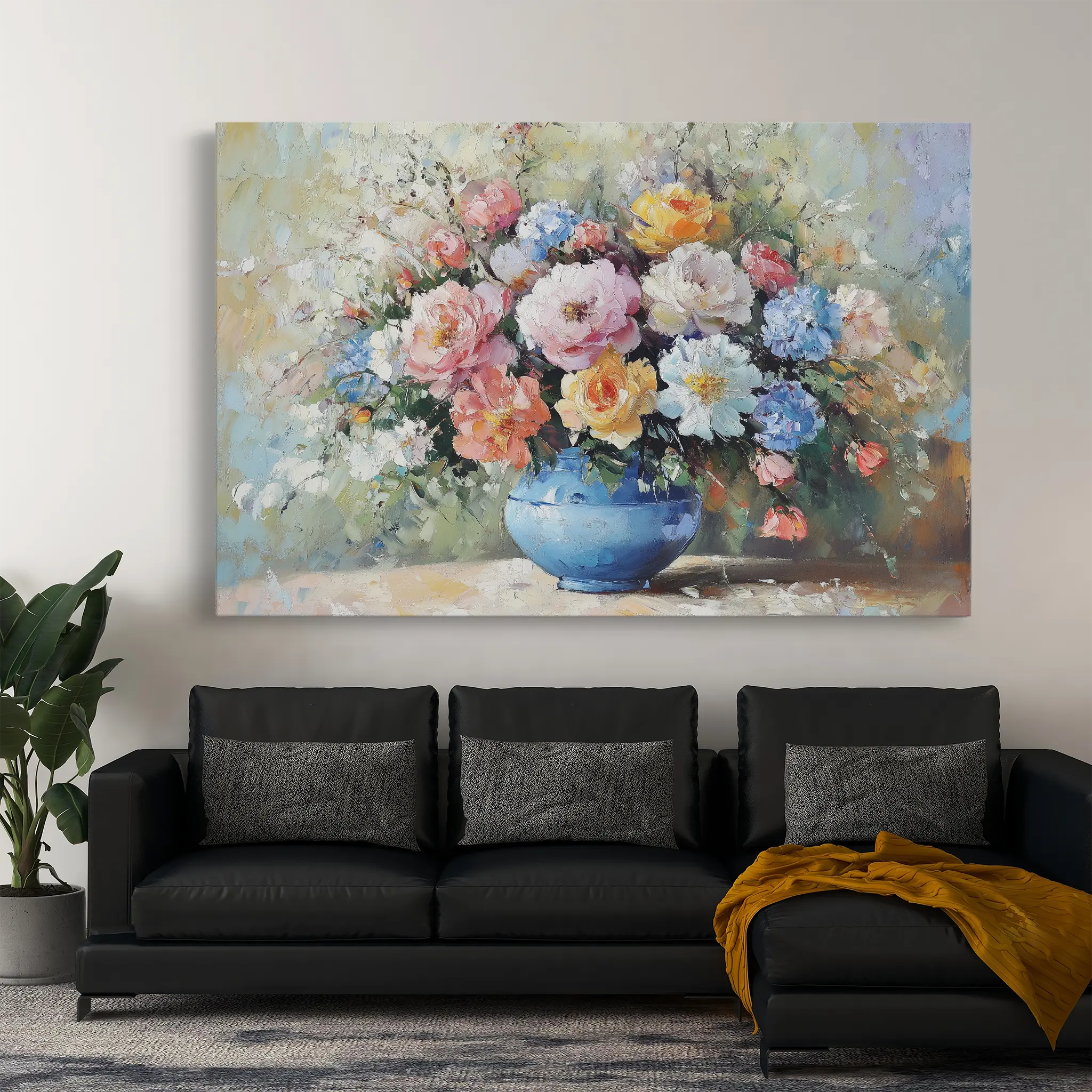 Floral Canvas Wall Art WAD994-F 90 x 60 cm / Stretched on hidden frame