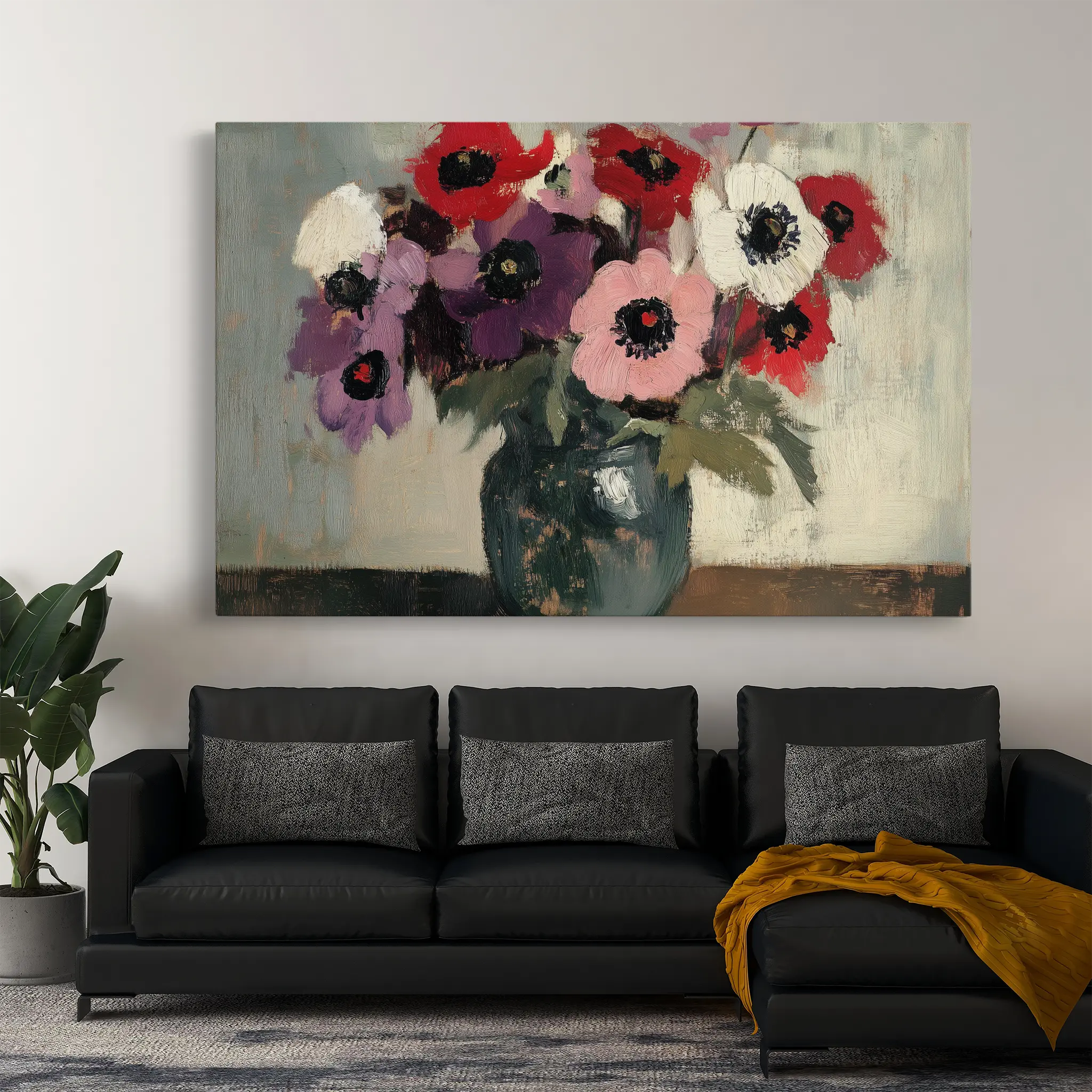 Floral Canvas Wall Art WAD995-F 90 x 60 cm / Stretched on hidden frame