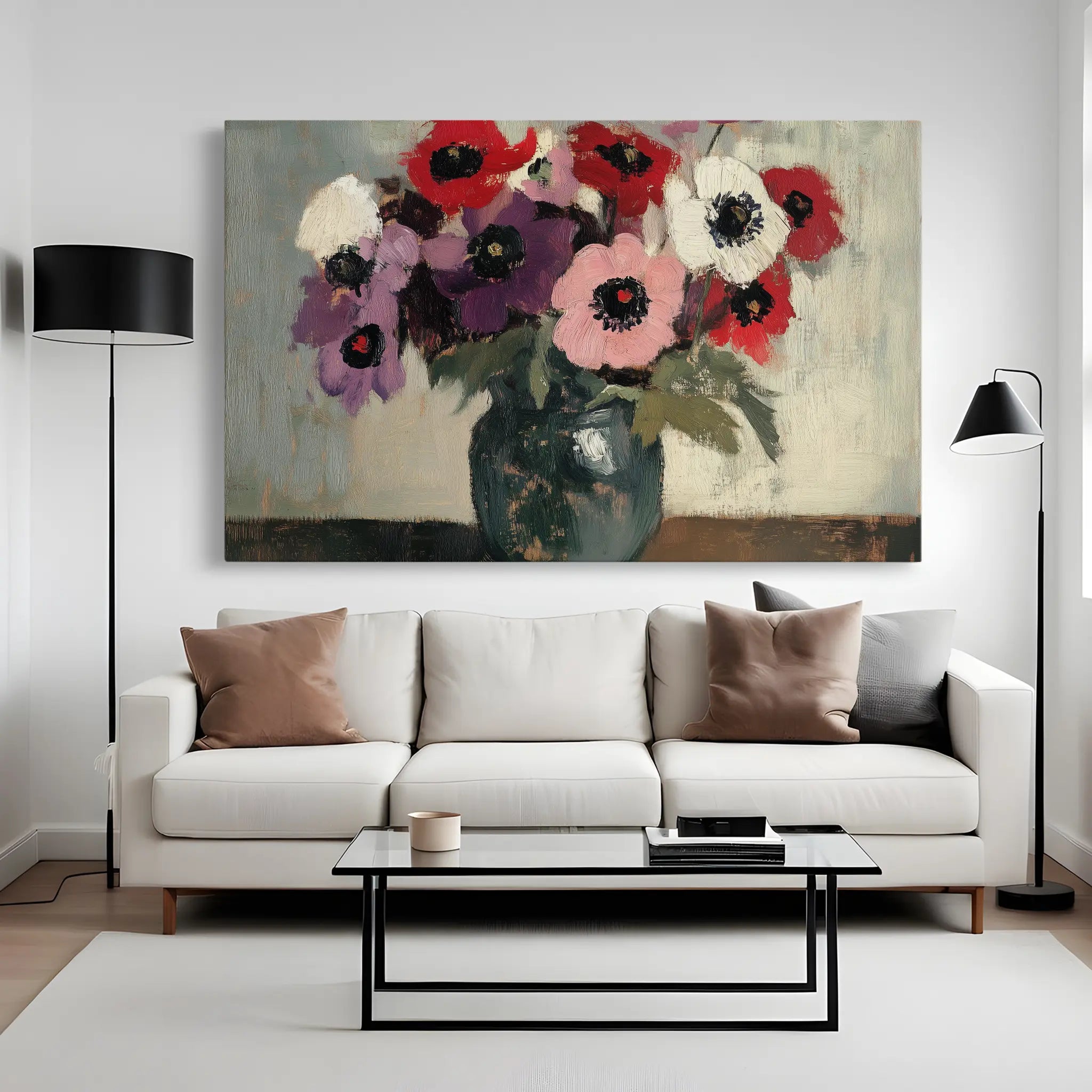 Floral Canvas Wall Art WAD995-F 90 x 60 cm / Stretched on hidden frame