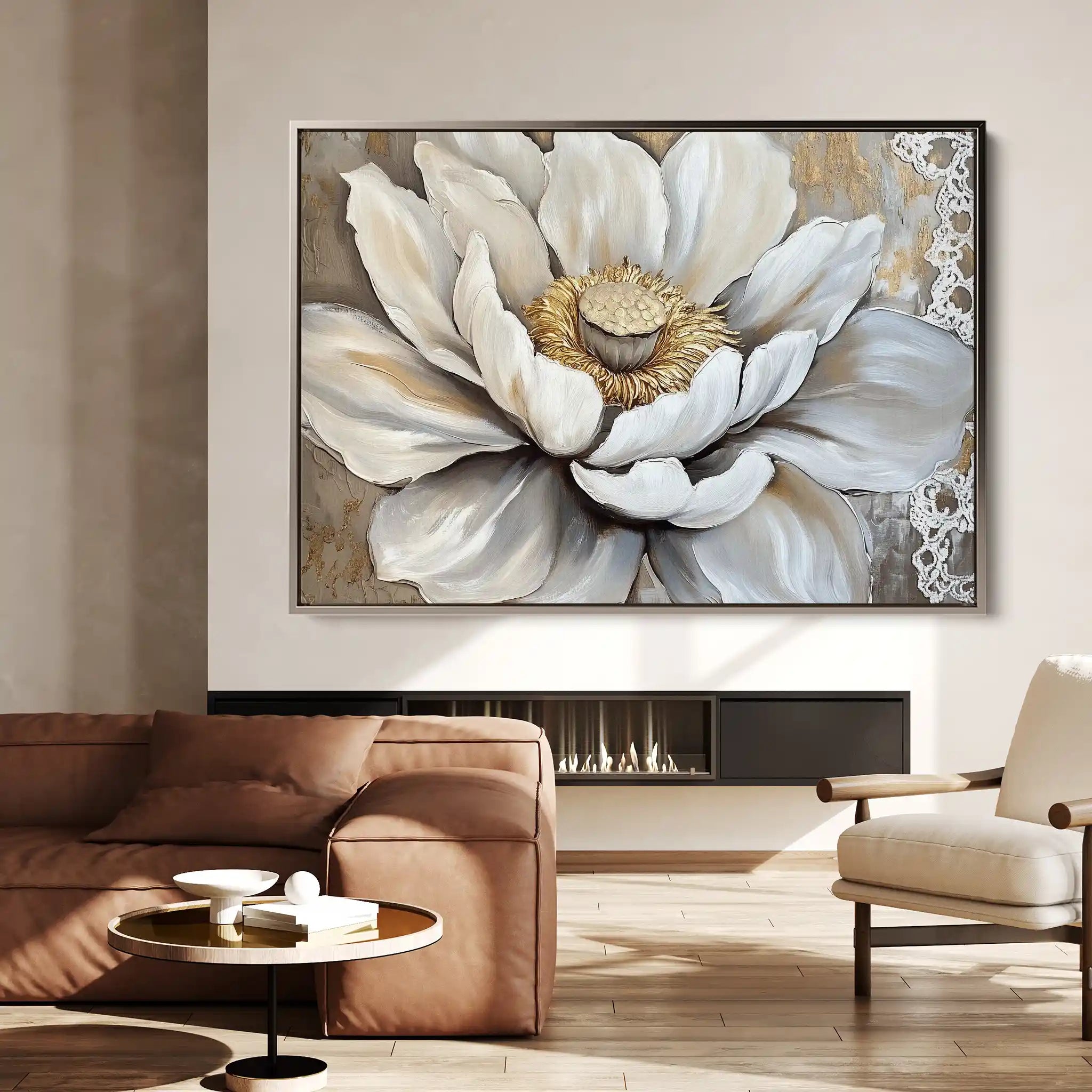 Floral Canvas Wall Art WAD996-F 90 x 60 cm / Stretched on hidden frame