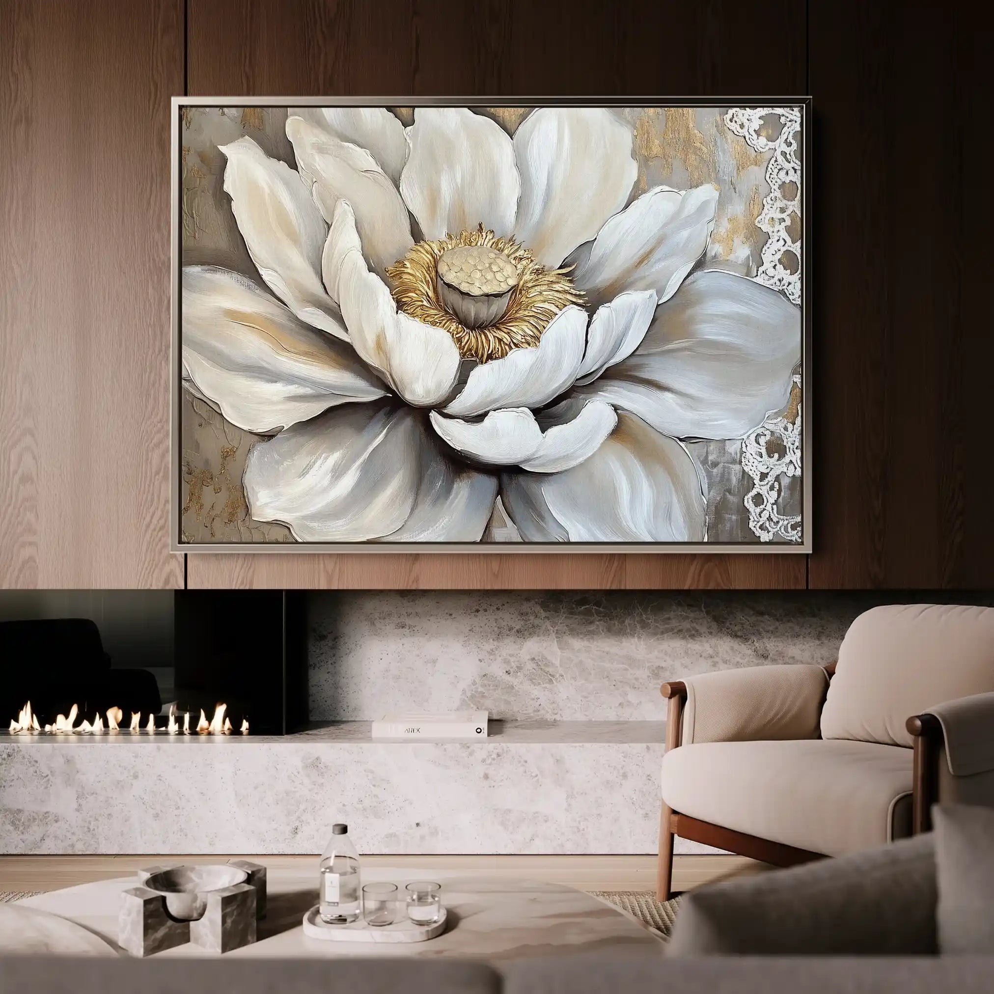 Floral Canvas Wall Art WAD996-F 90 x 60 cm / Stretched on hidden frame
