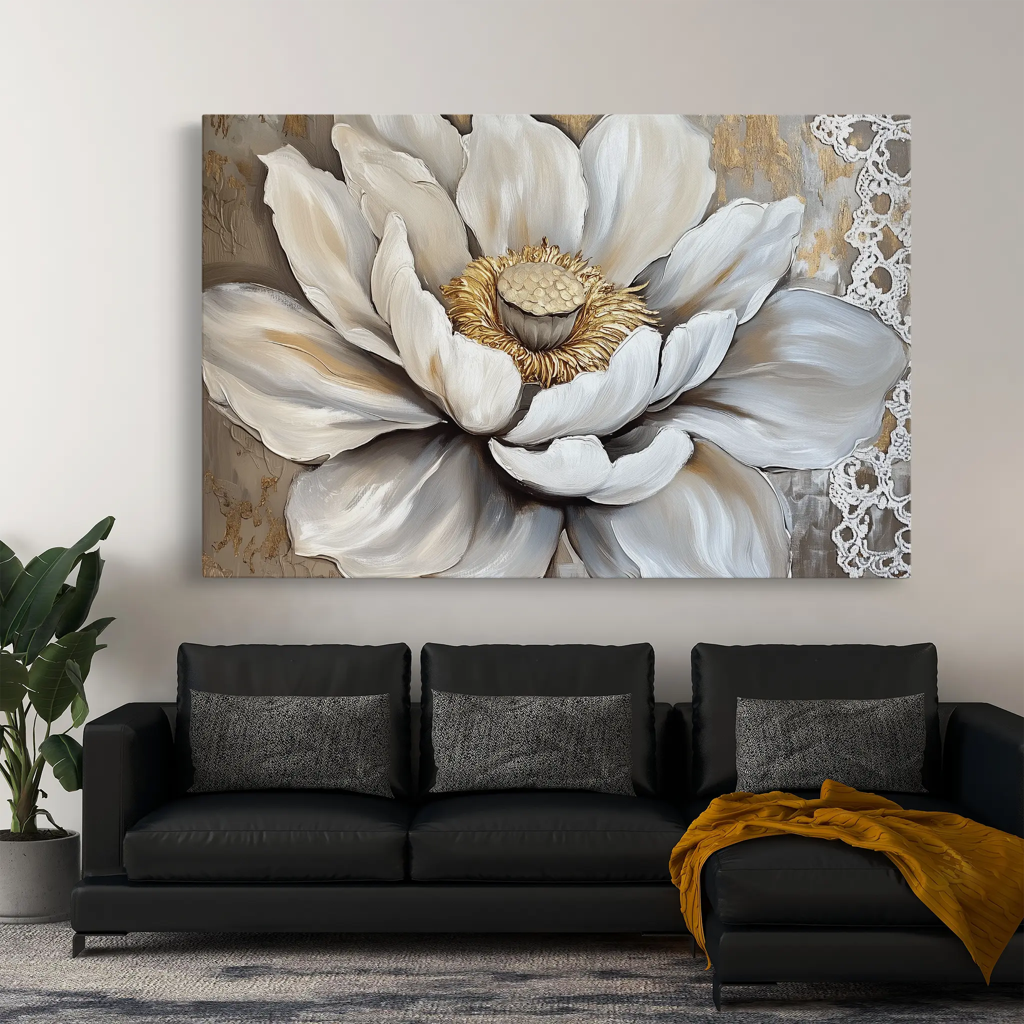 Floral Canvas Wall Art WAD996-F 90 x 60 cm / Stretched on hidden frame