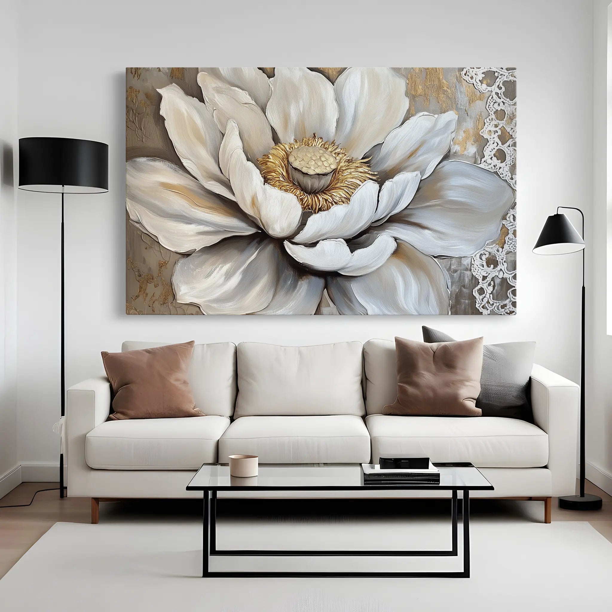 Floral Canvas Wall Art WAD996-F 90 x 60 cm / Stretched on hidden frame