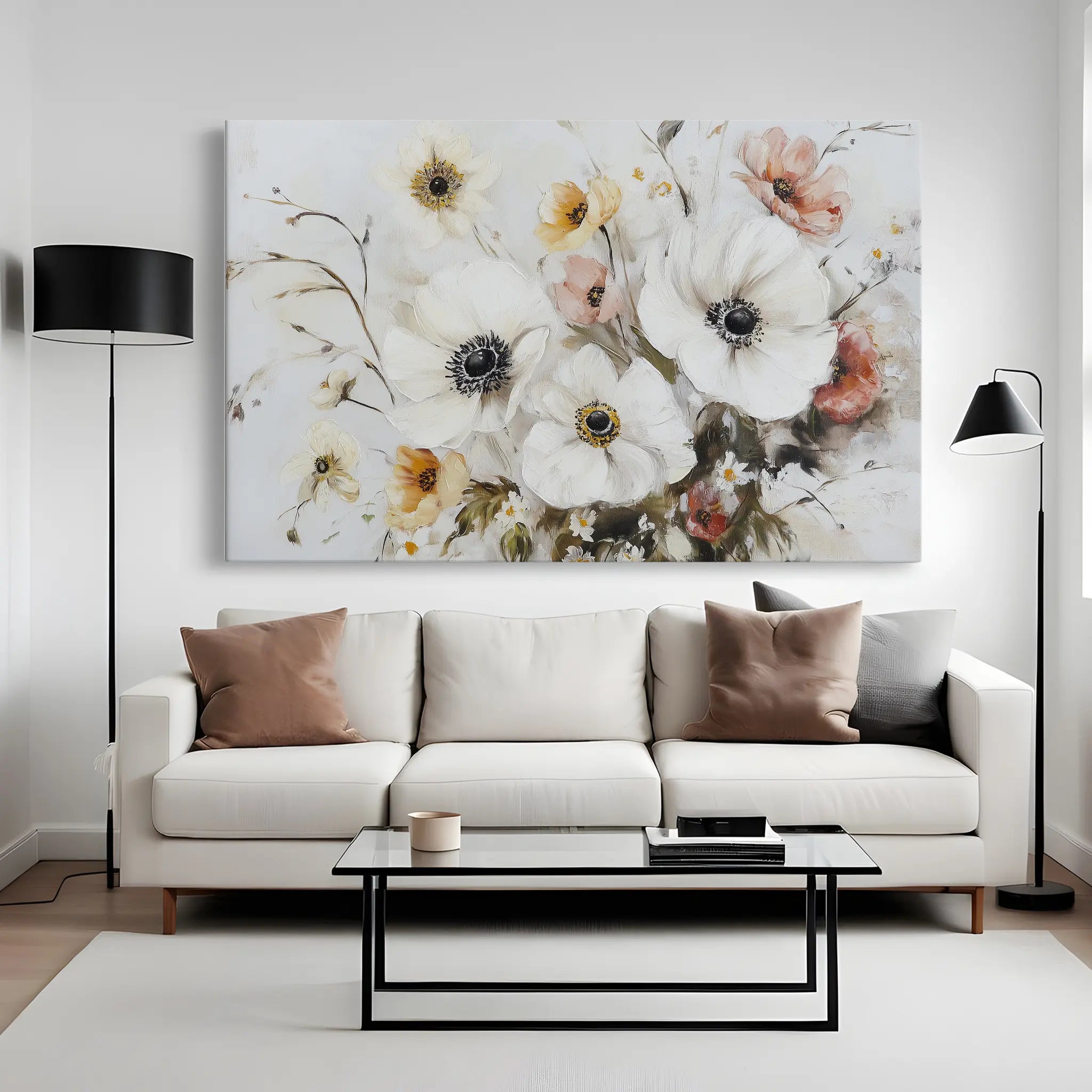 Floral Canvas Wall Art WAD997-F 90 x 60 cm / Stretched on hidden frame