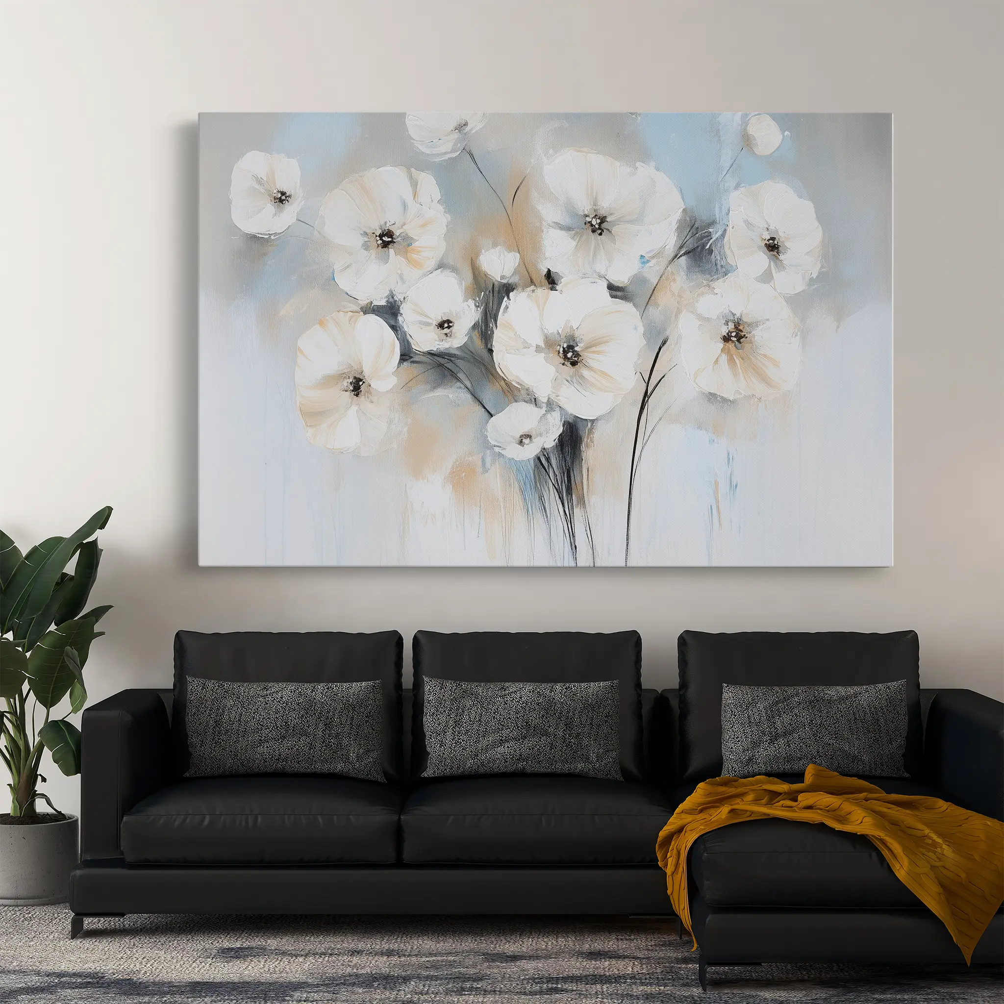 Floral Canvas Wall Art WAD998-F 90 x 60 cm / Stretched on hidden frame