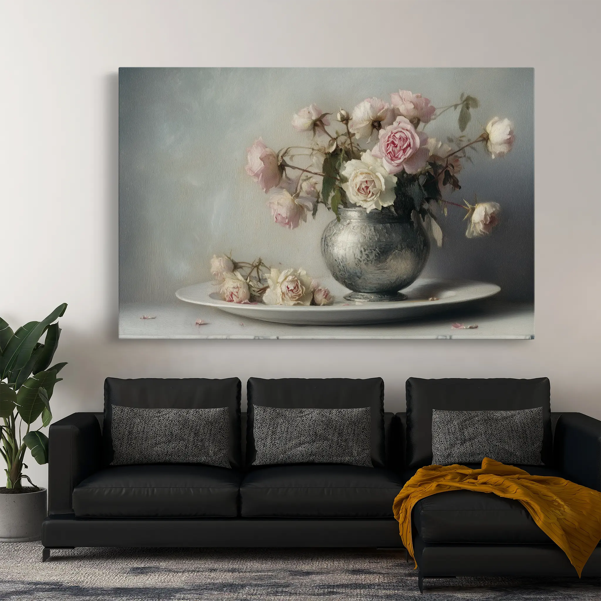 Floral Canvas Wall Art WAD999-F 90 x 60 cm / Stretched on hidden frame