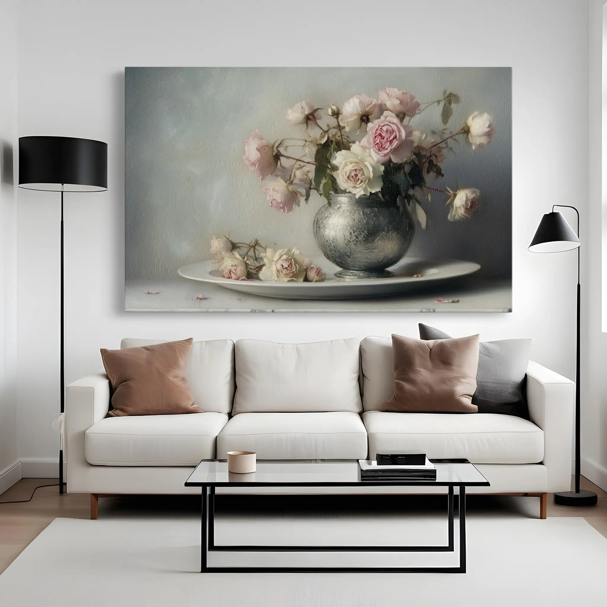 Floral Canvas Wall Art WAD999-F 90 x 60 cm / Stretched on hidden frame