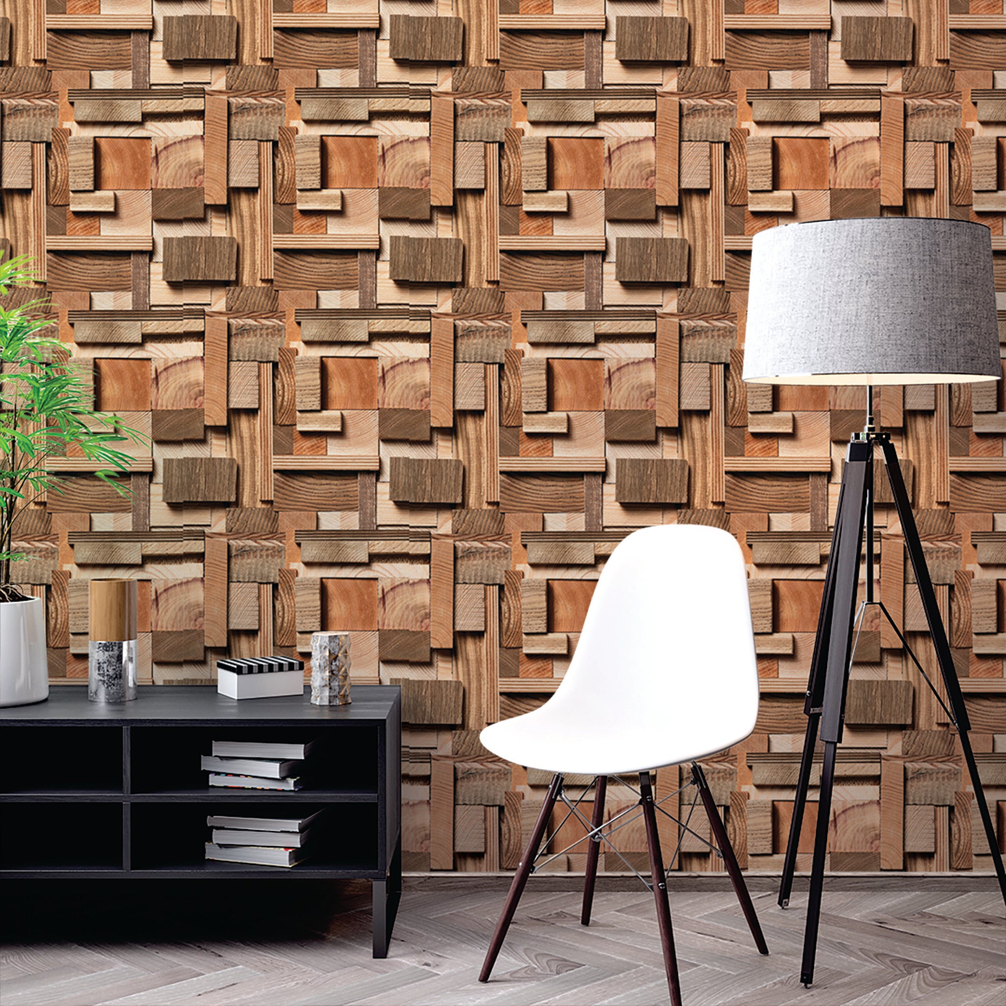 Slats & Wood Wallpaper WAL1614-W