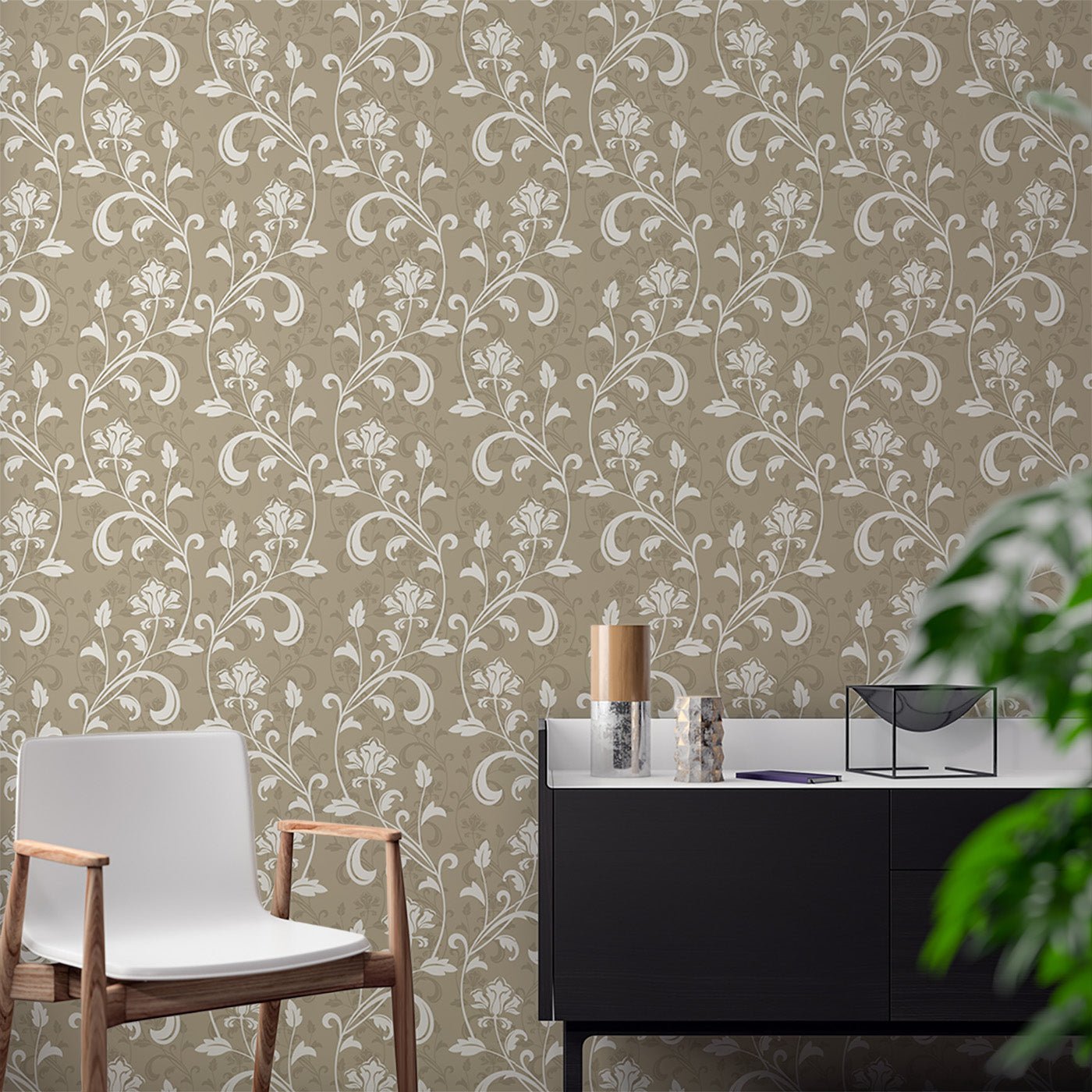 Floral & Leaves Wallpaper WAL1700-F