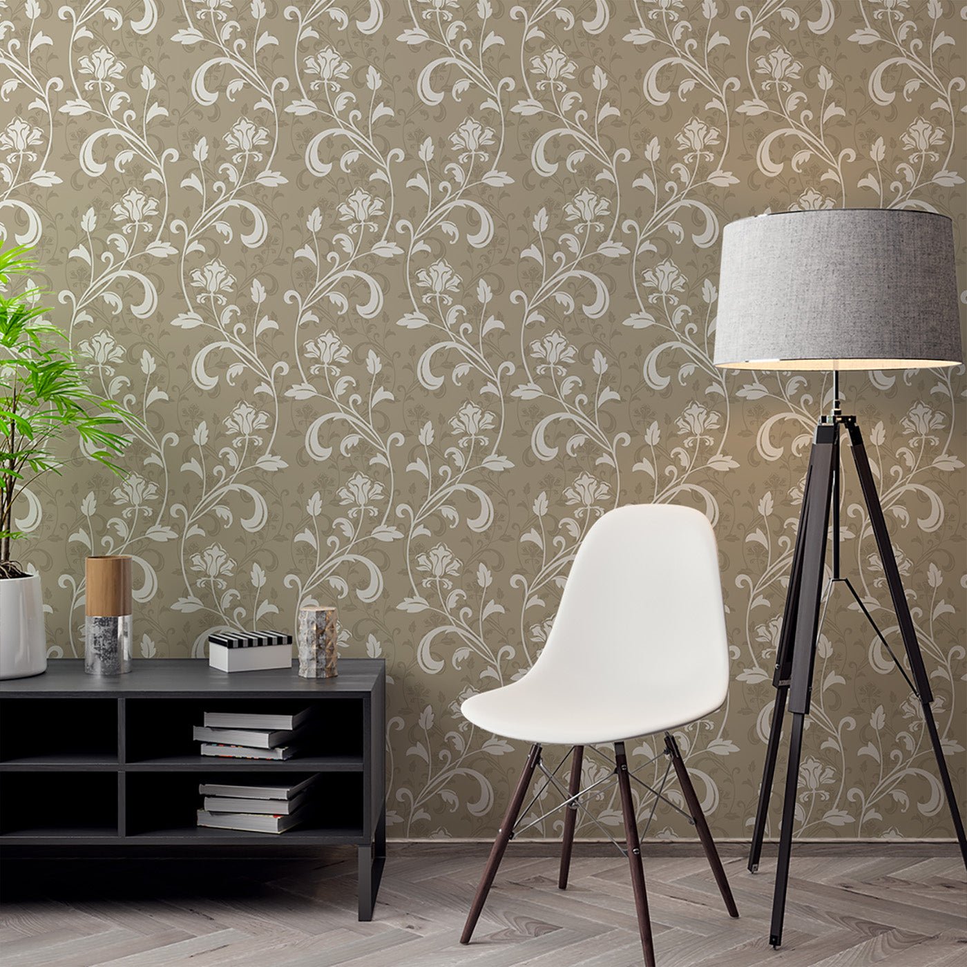 Floral & Leaves Wallpaper WAL1700-F