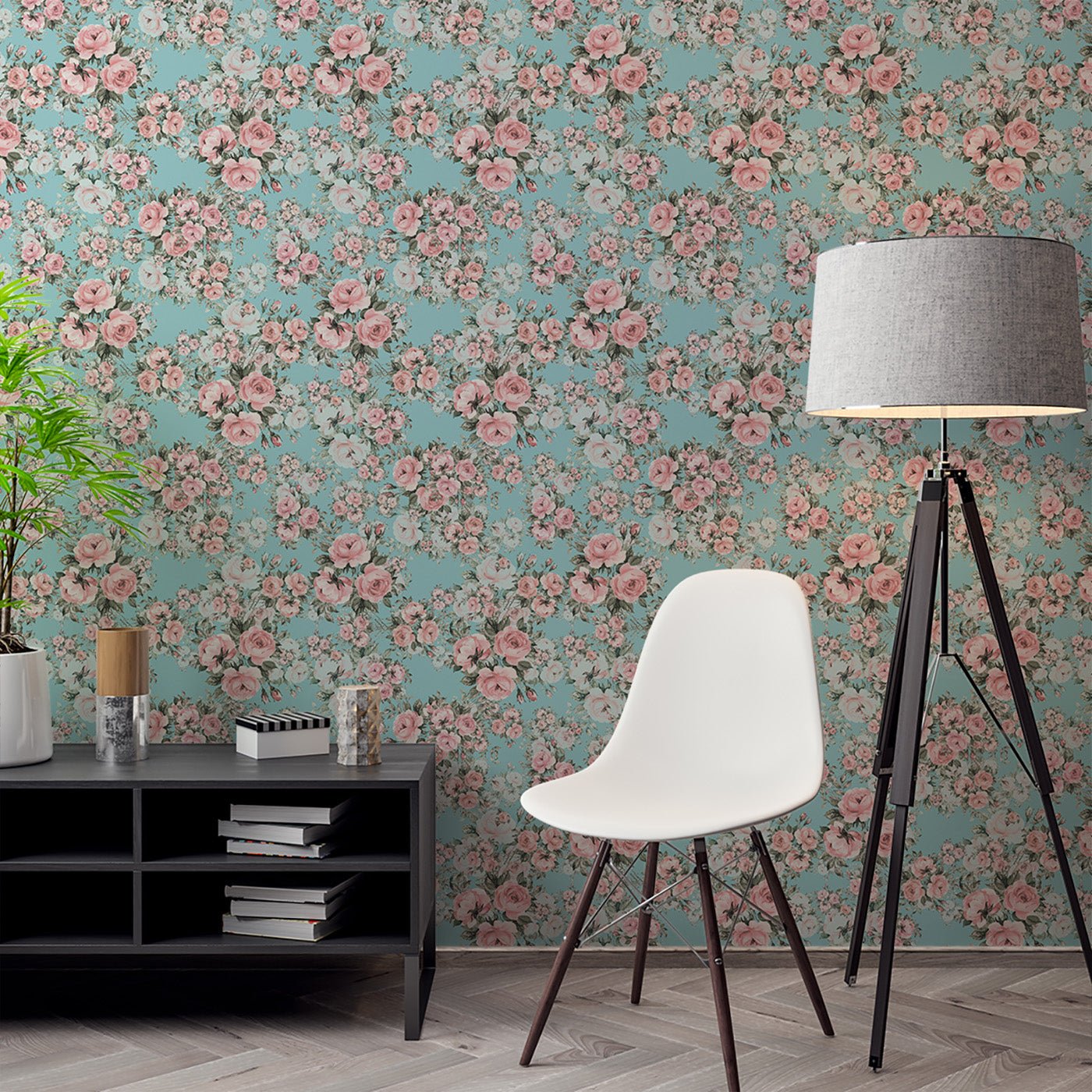 Floral & Leaves Wallpaper WAL1701-F