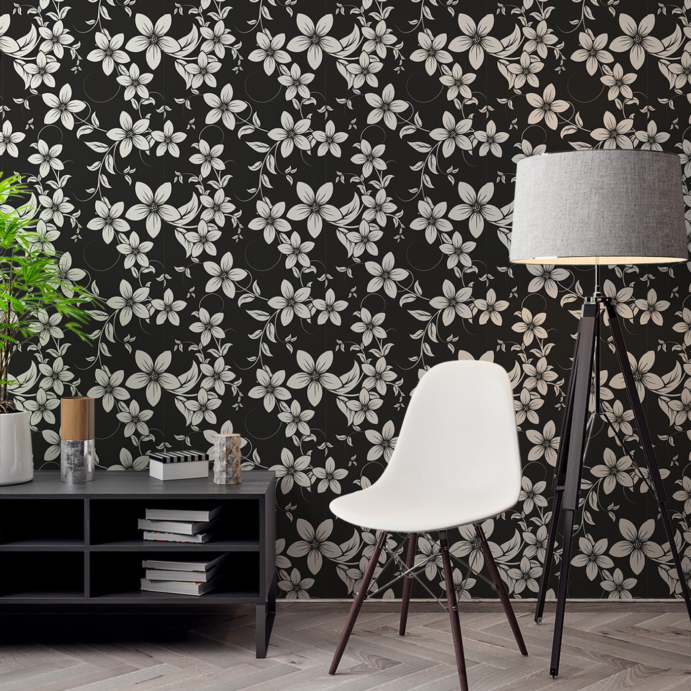 Floral & Leaves Wallpaper WAL1702-F