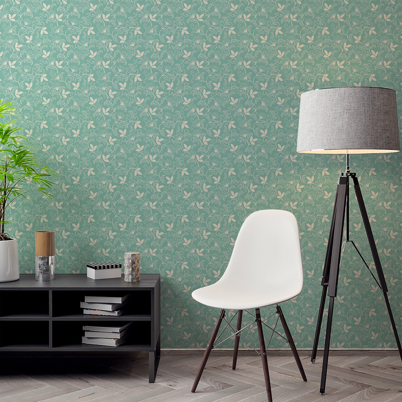 Floral & Leaves Wallpaper WAL1703-F