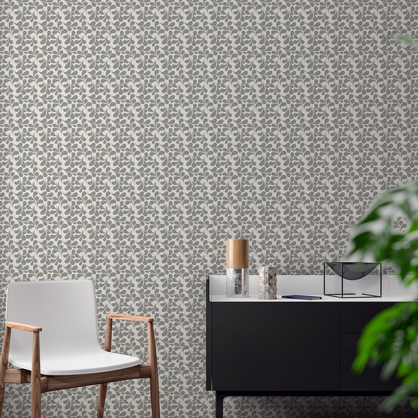 Floral & Leaves Wallpaper WAL1704-F