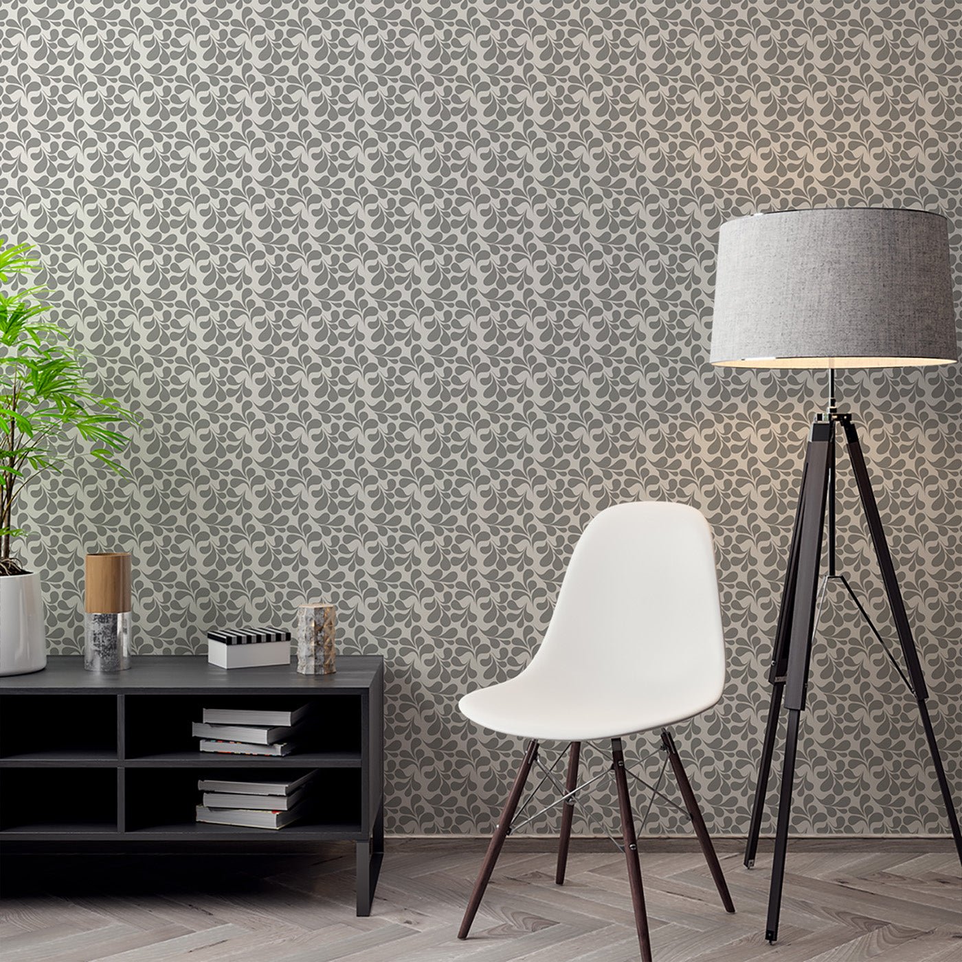 Floral & Leaves Wallpaper WAL1704-F