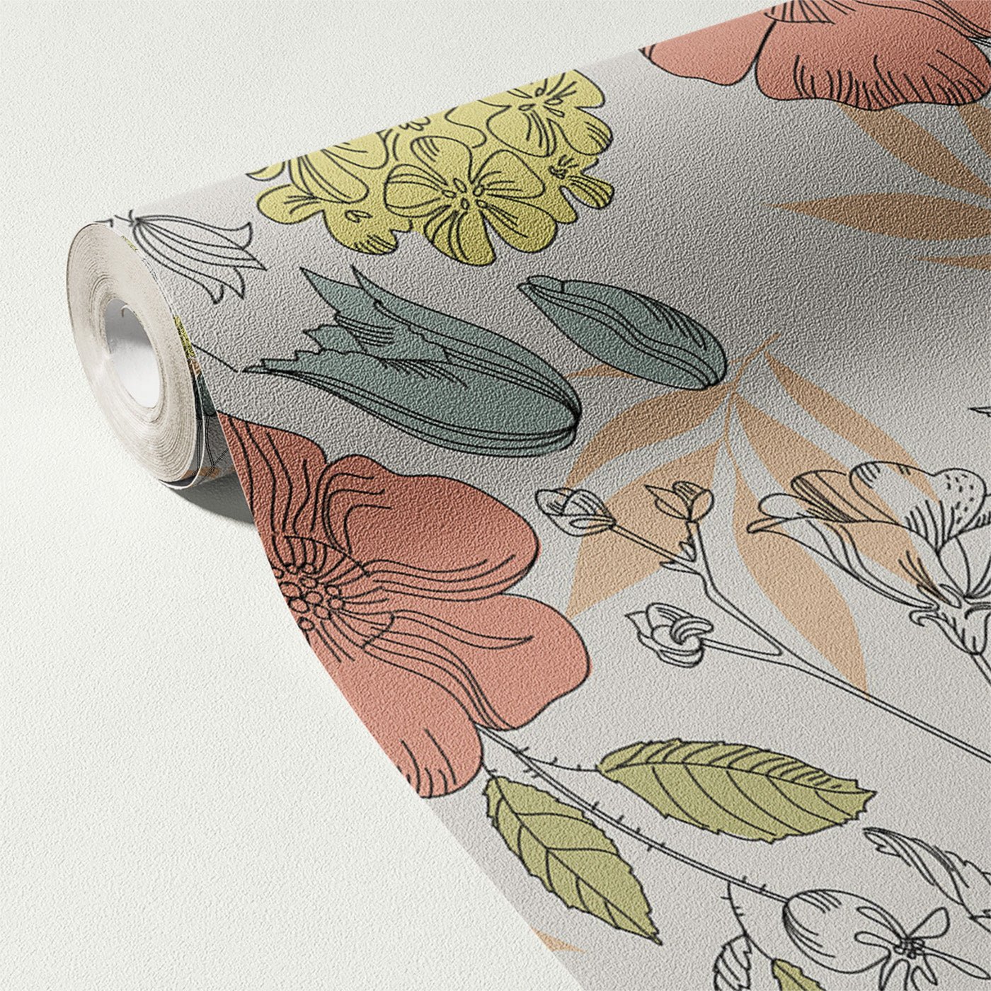 Floral & Leaves Wallpaper WAL1705-F