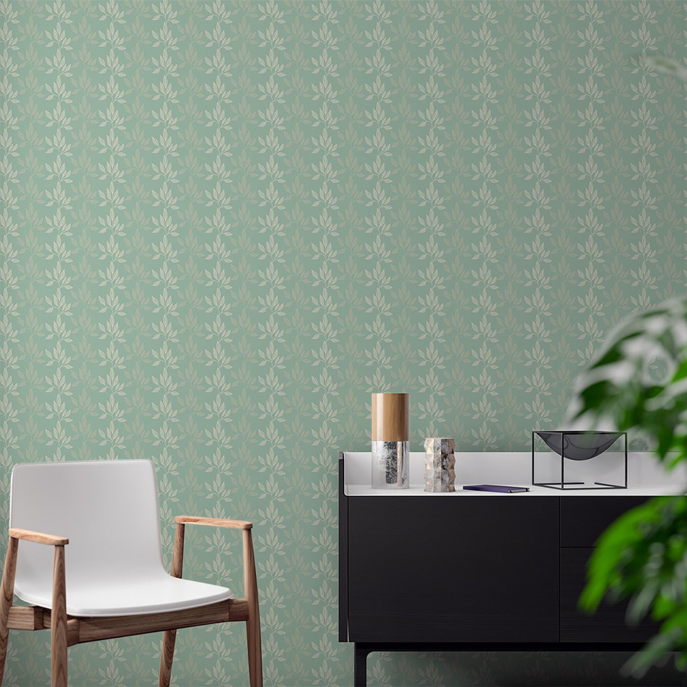 Floral & Leaves Wallpaper WAL1706-F