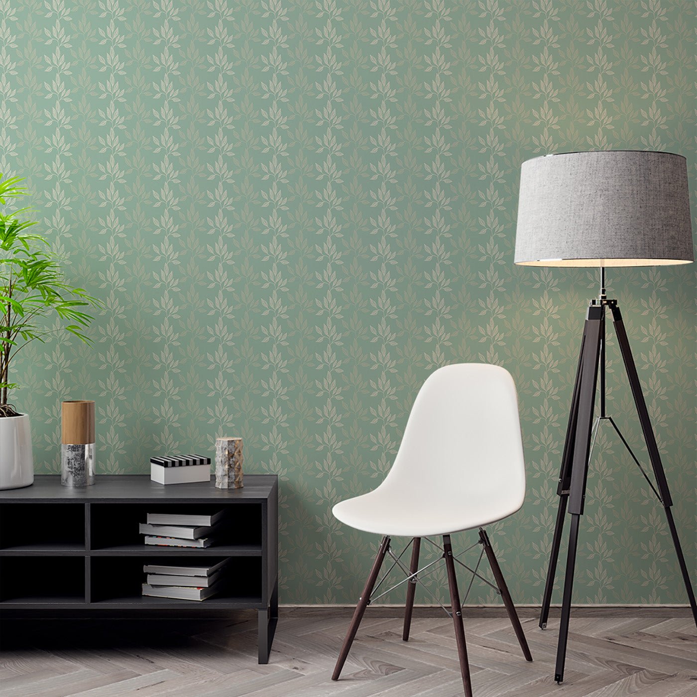 Floral & Leaves Wallpaper WAL1706-F