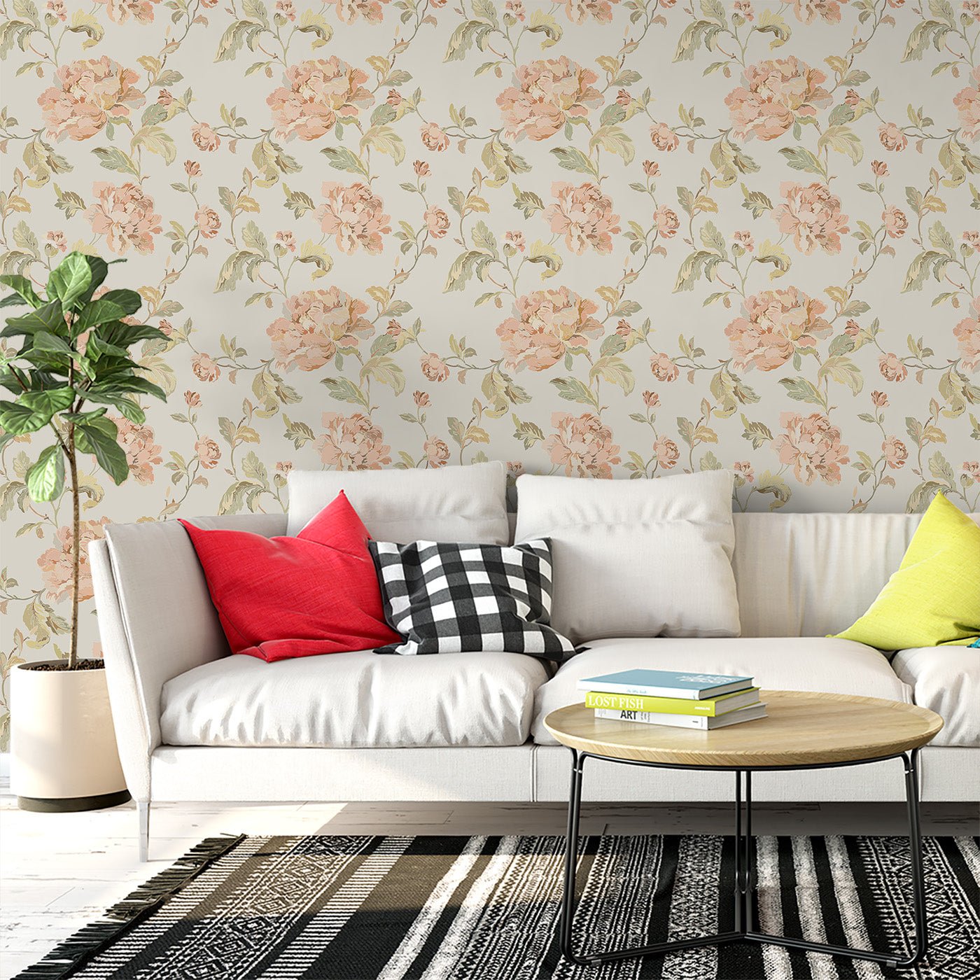 Floral & Leaves Wallpaper WAL1713-F