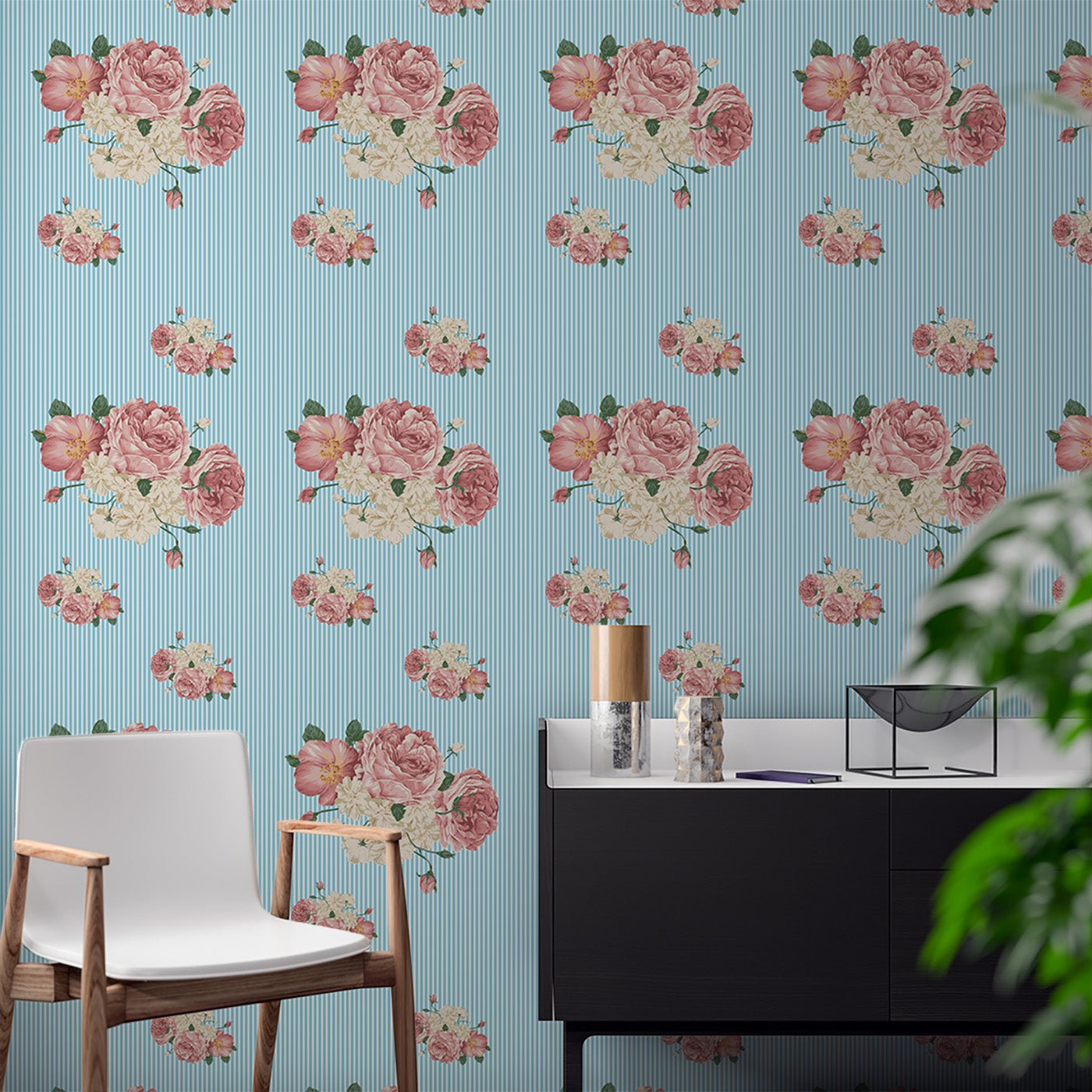 Floral & Leaves Wallpaper WAL1714-F