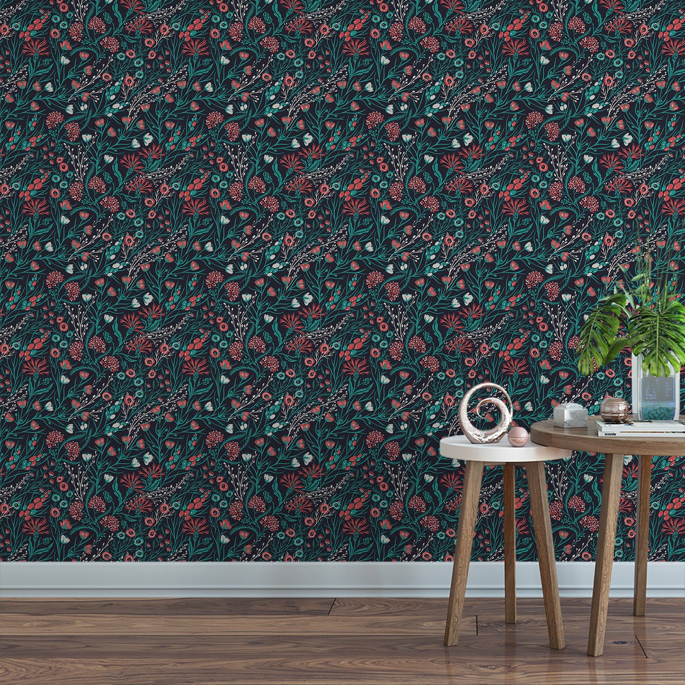 Floral & Leaves Wallpaper WAL1715-F