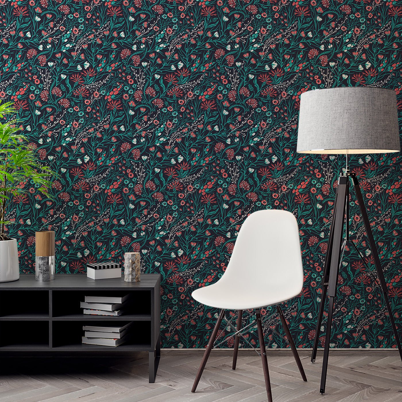 Floral & Leaves Wallpaper WAL1715-F