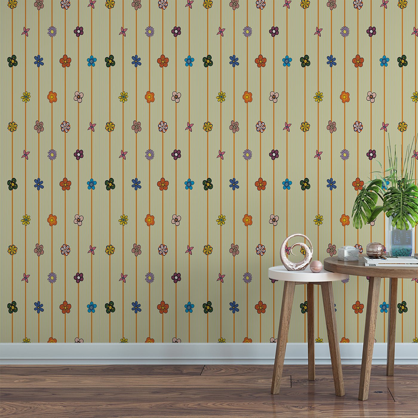 Floral & Leaves Wallpaper WAL1716-F