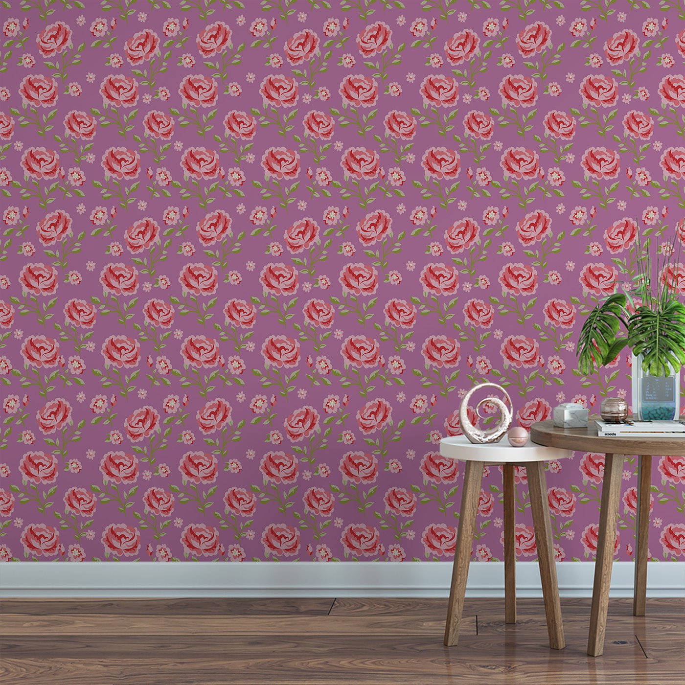 Floral & Leaves Wallpaper WAL1718-F