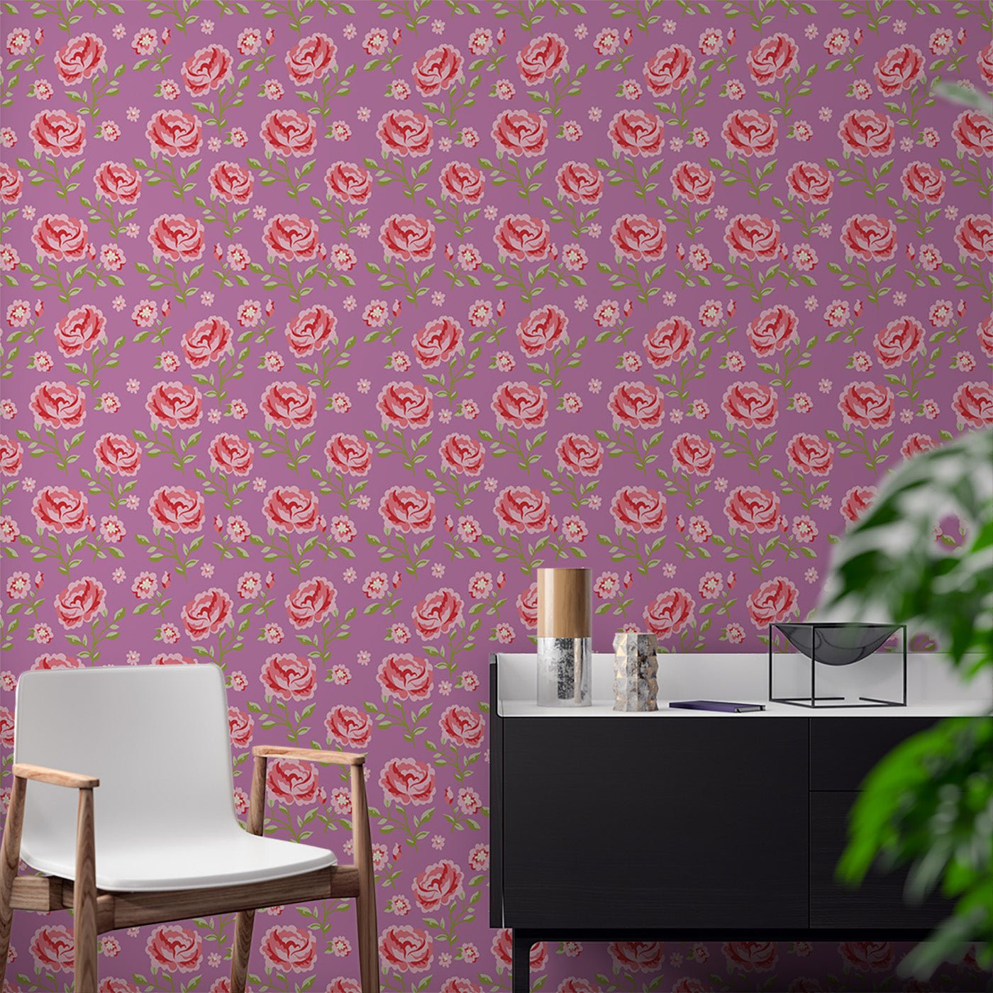 Floral & Leaves Wallpaper WAL1718-F