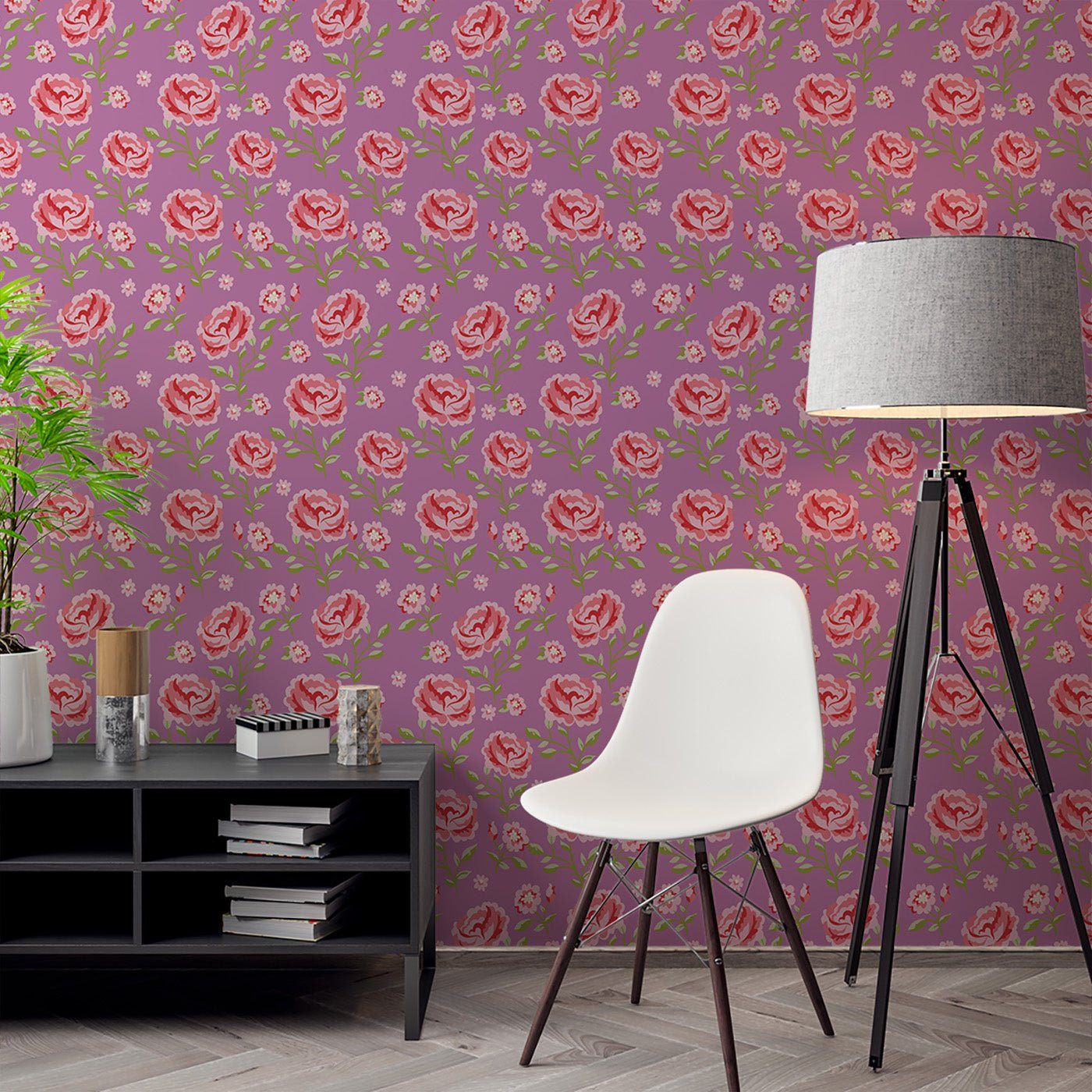 Floral & Leaves Wallpaper WAL1718-F