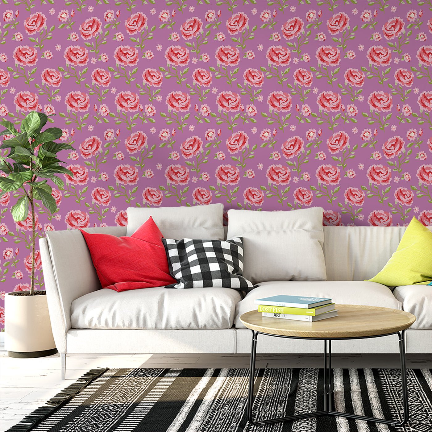 Floral & Leaves Wallpaper WAL1718-F