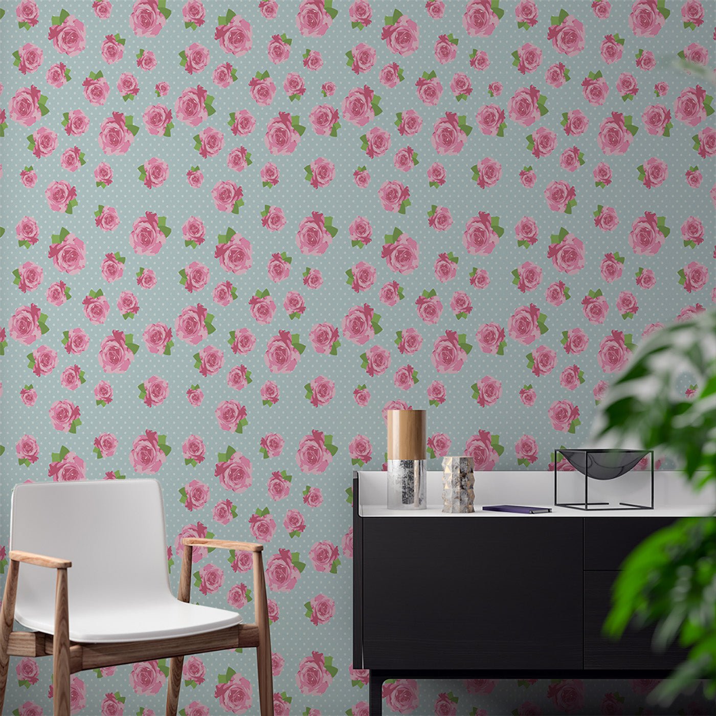 Floral & Leaves Wallpaper WAL1719-F