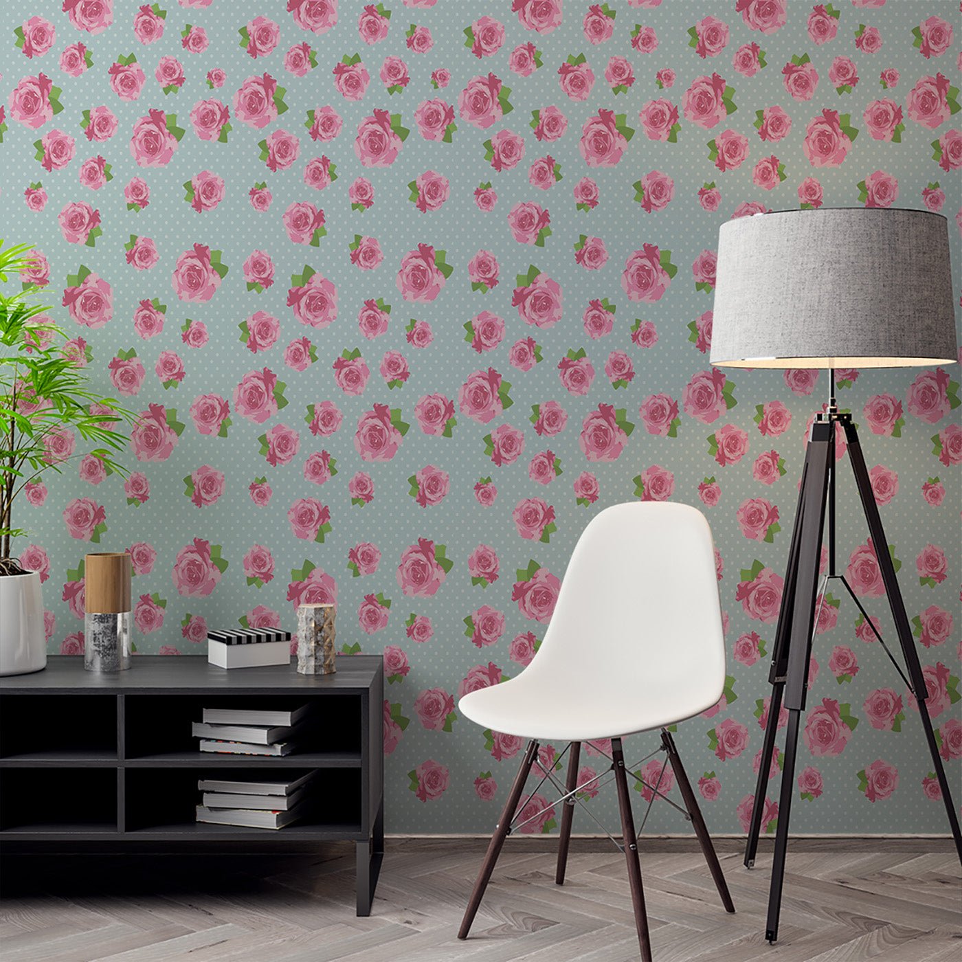 Floral & Leaves Wallpaper WAL1719-F