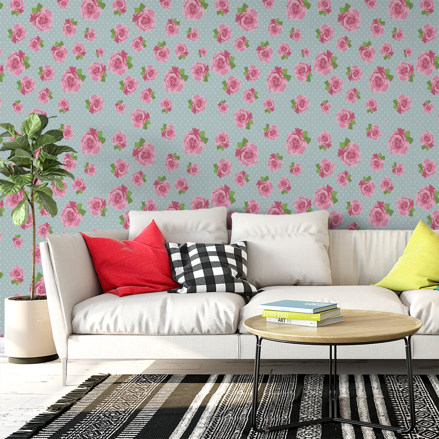 Floral & Leaves Wallpaper WAL1719-F