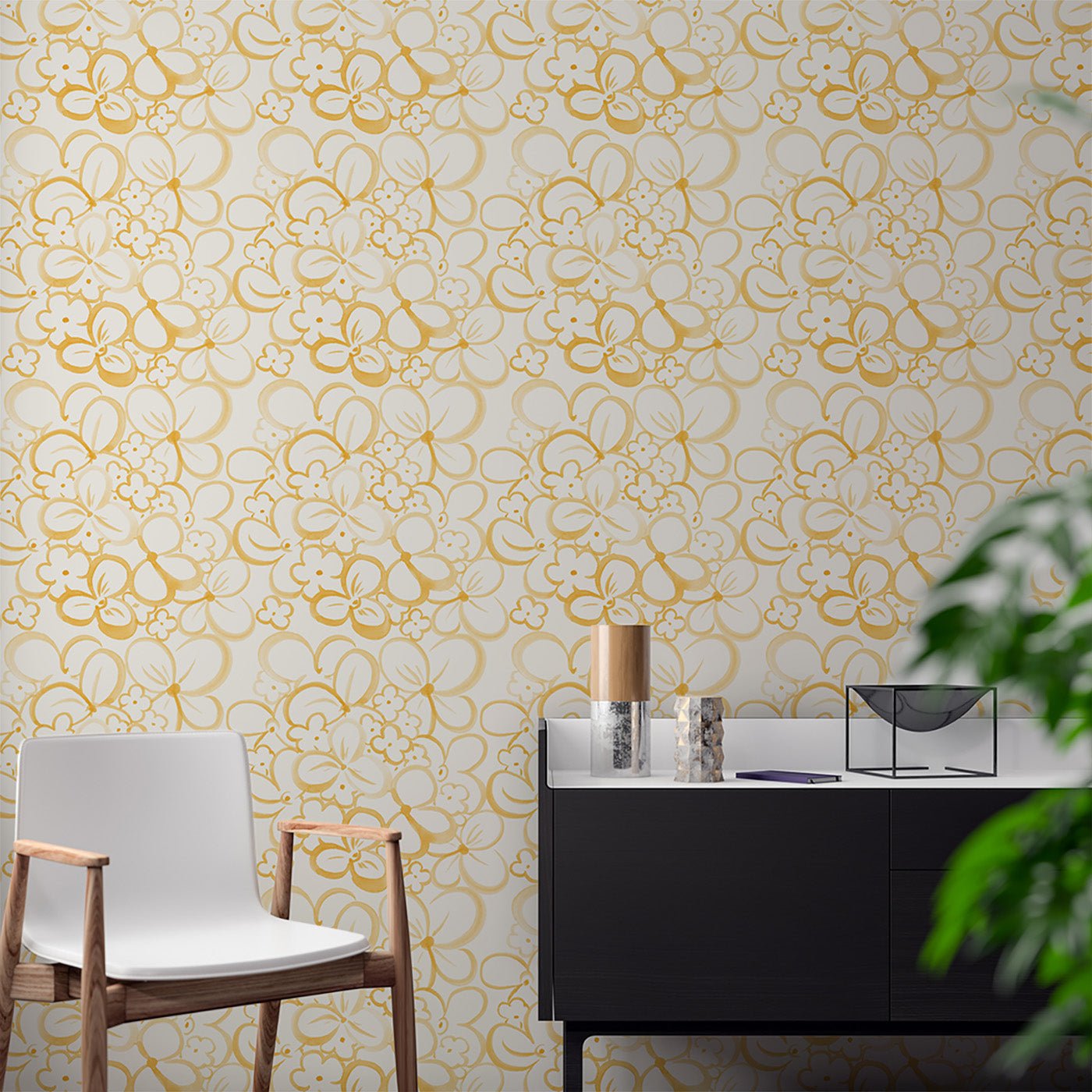 Floral & Leaves Wallpaper WAL1720-F