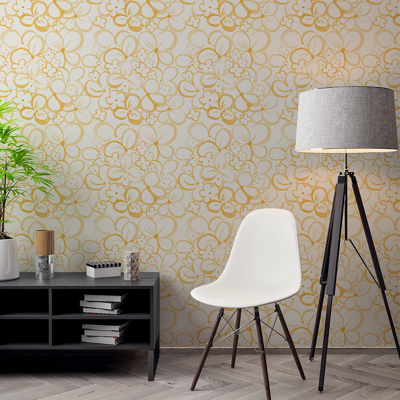 Floral & Leaves Wallpaper WAL1720-F