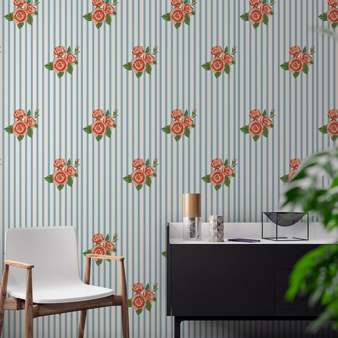 Floral & Leaves Wallpaper WAL1722-F